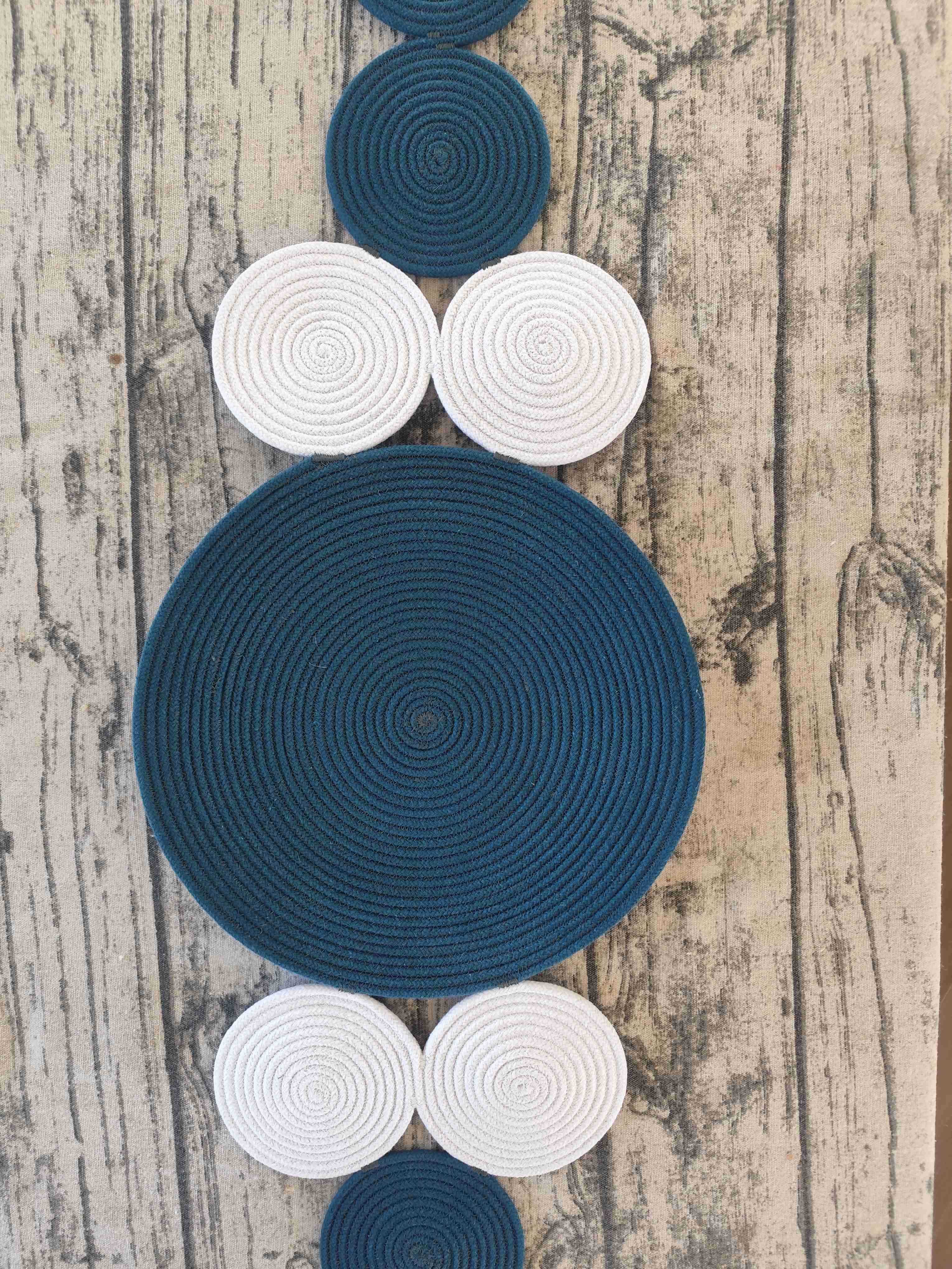 Camino de mesa  azul y blanco - miniatura 4