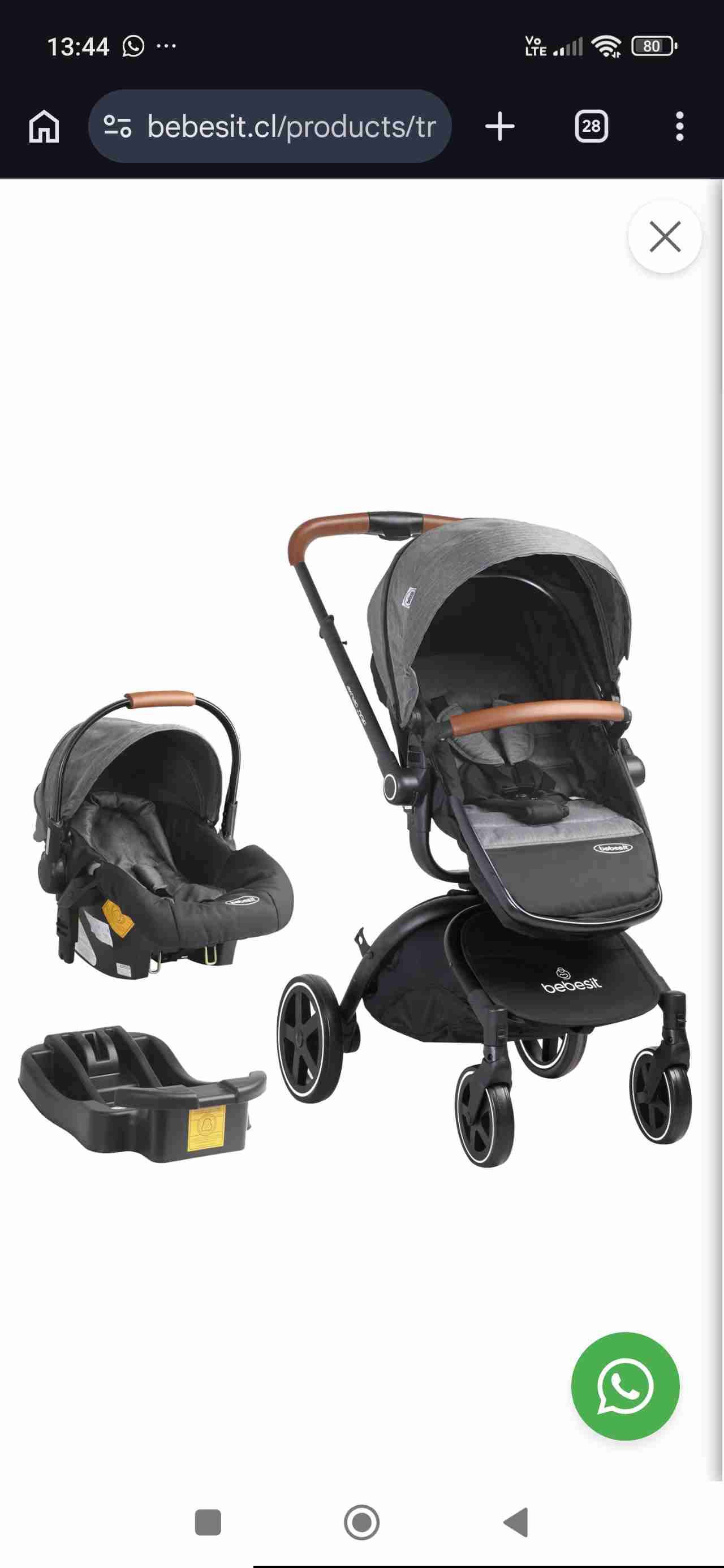 Coche y silla de auto Bebesit