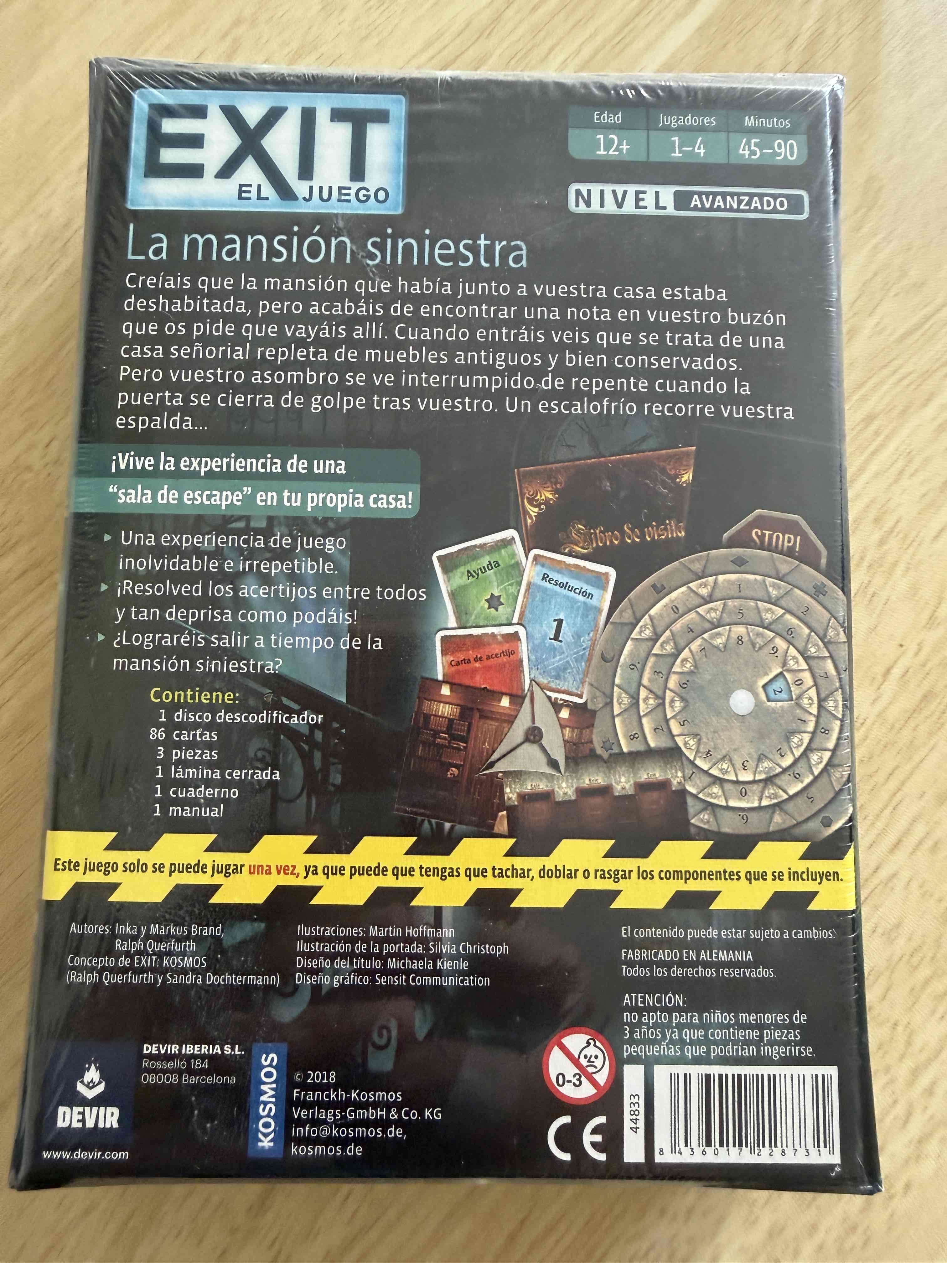 Juego de mesa EXIT La mansión siniestra