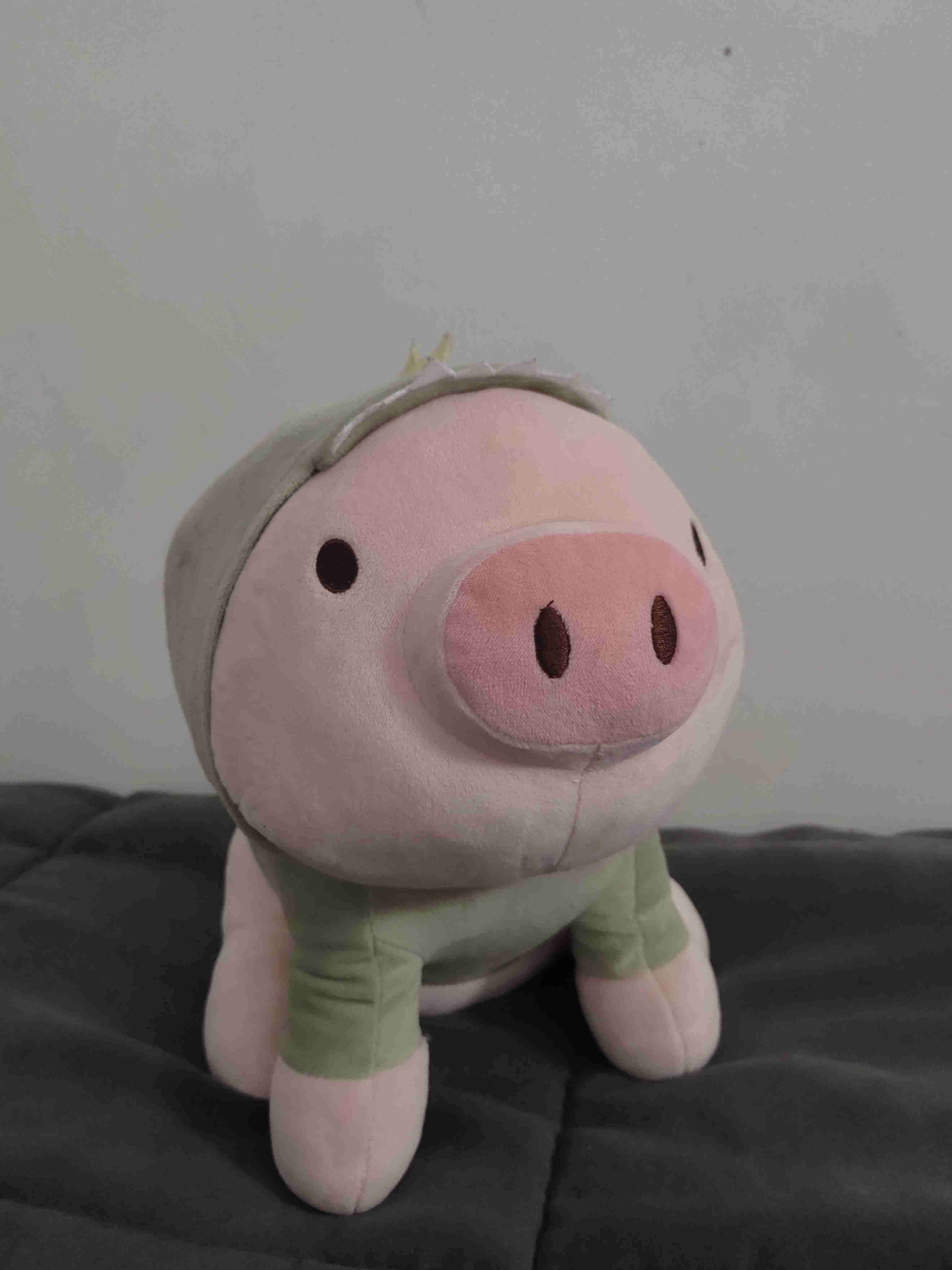 Peluche cerdito rosado con gorro de cocodrilo - miniatura 3