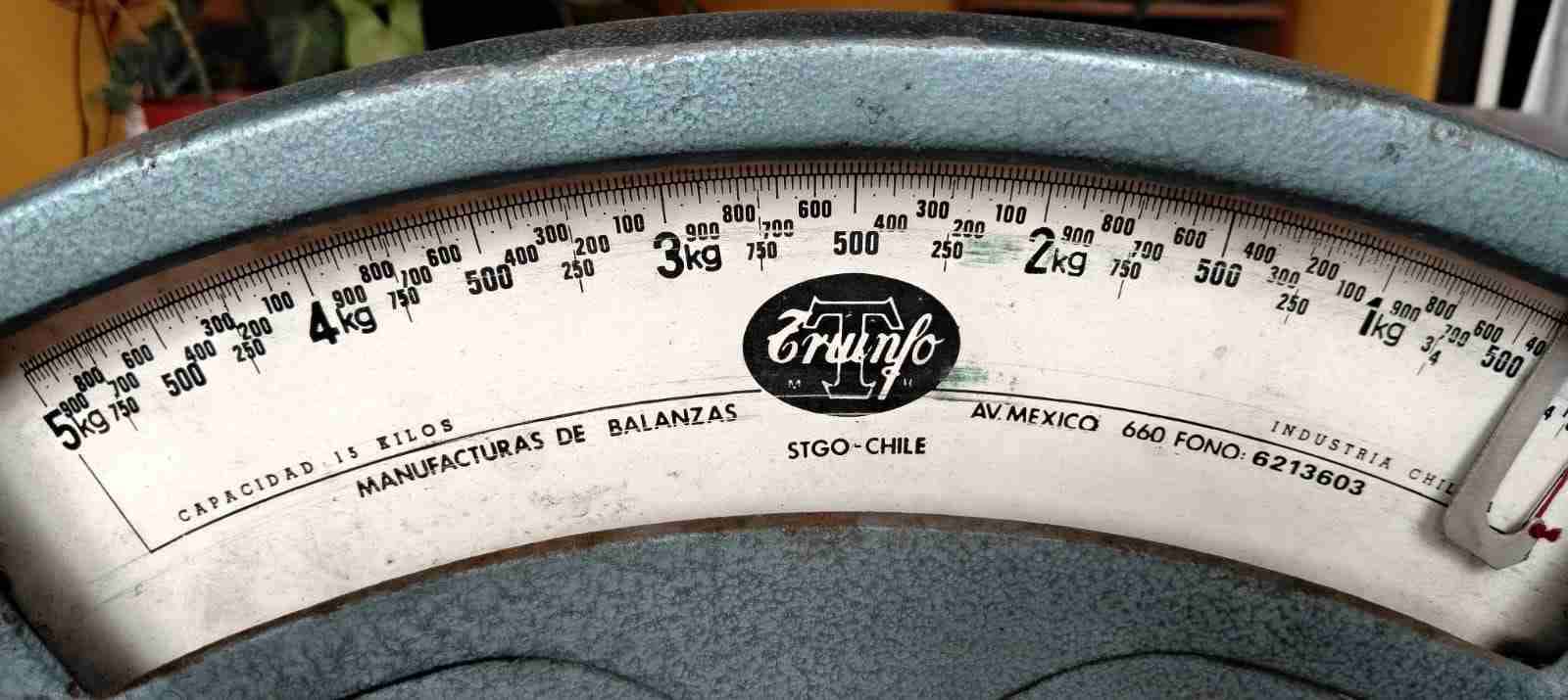 Balanza antigua metálica azul - miniatura 2