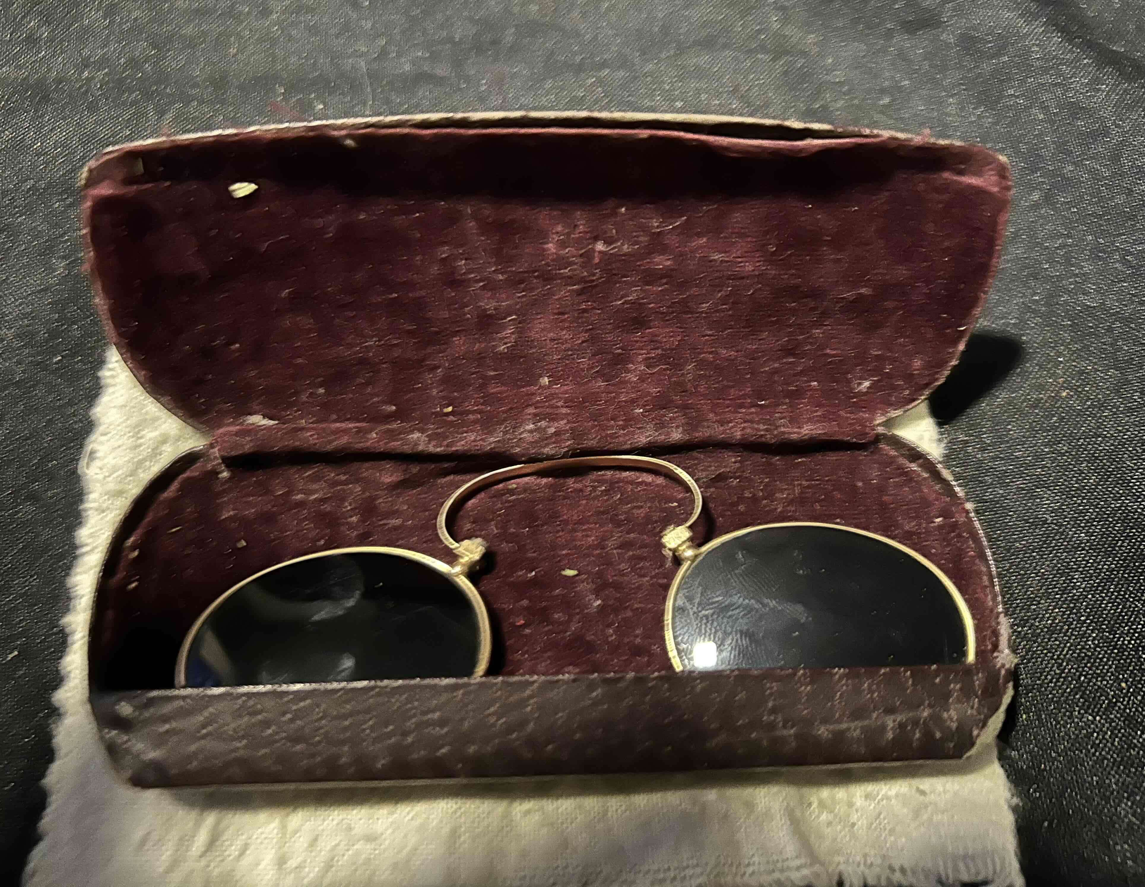 Antiguo par de lentes ronda de oro - miniatura 4