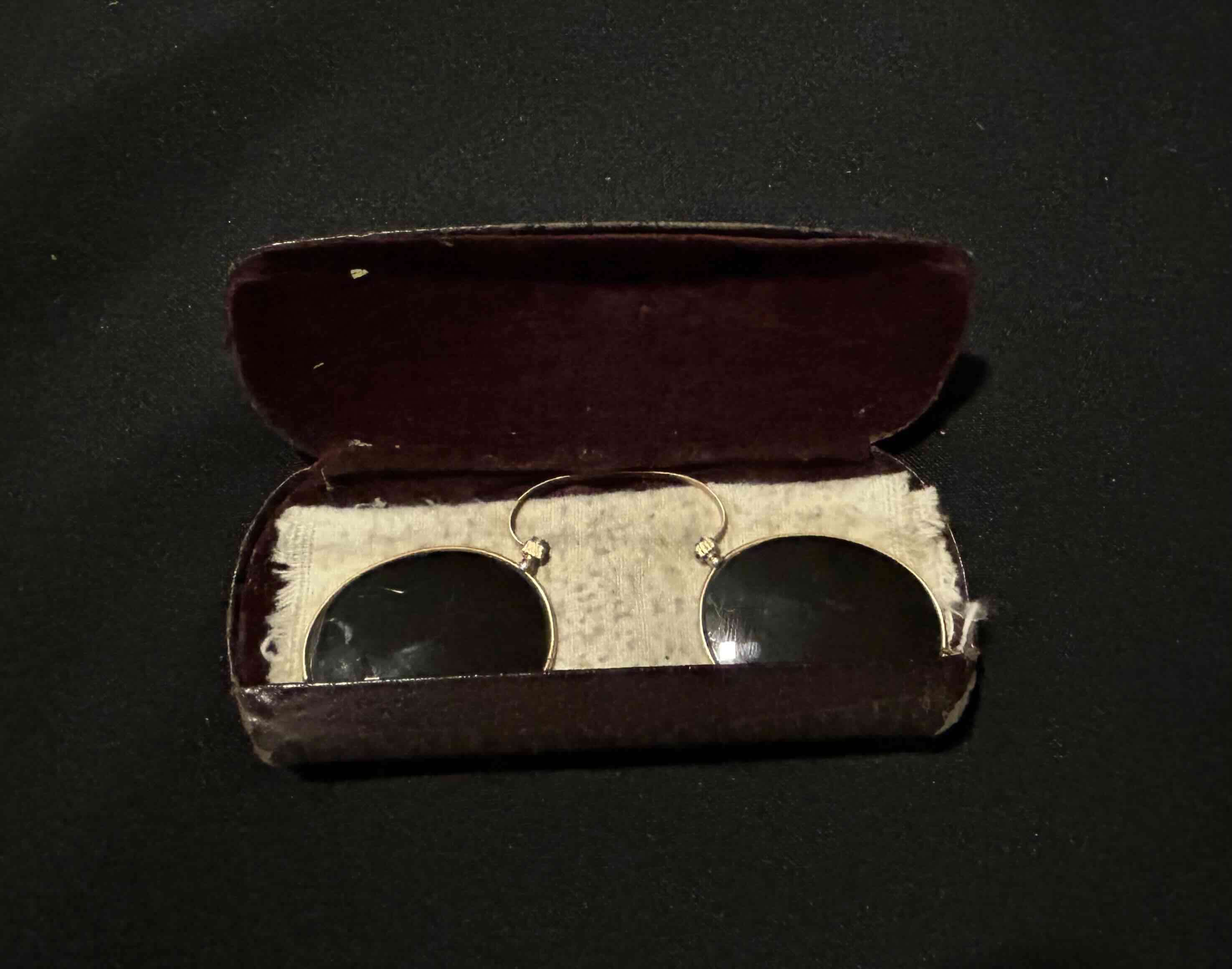 Antiguo par de lentes ronda de oro - miniatura 5