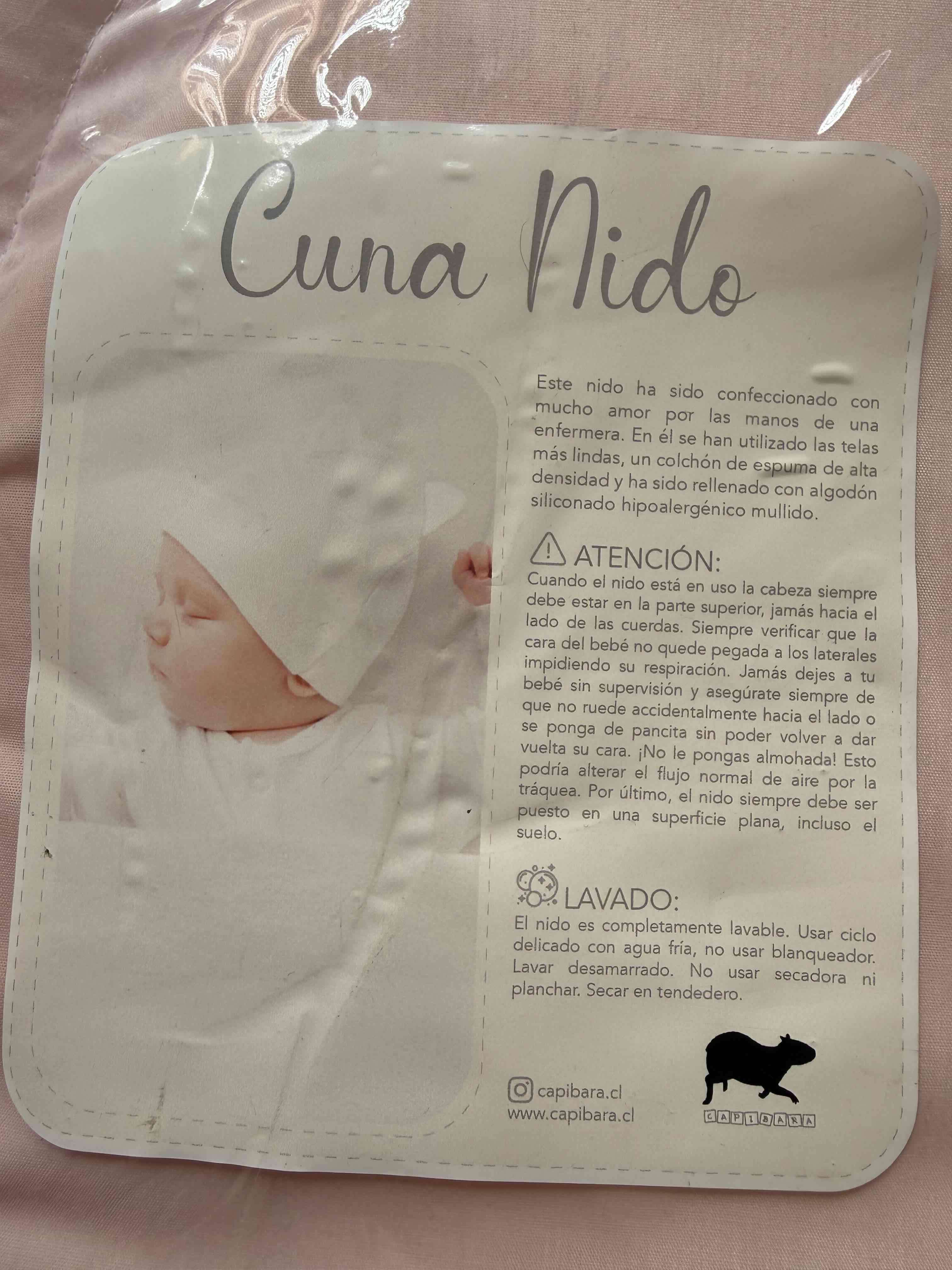 Cuna Nido de bebé acolchado rosa - miniatura 5