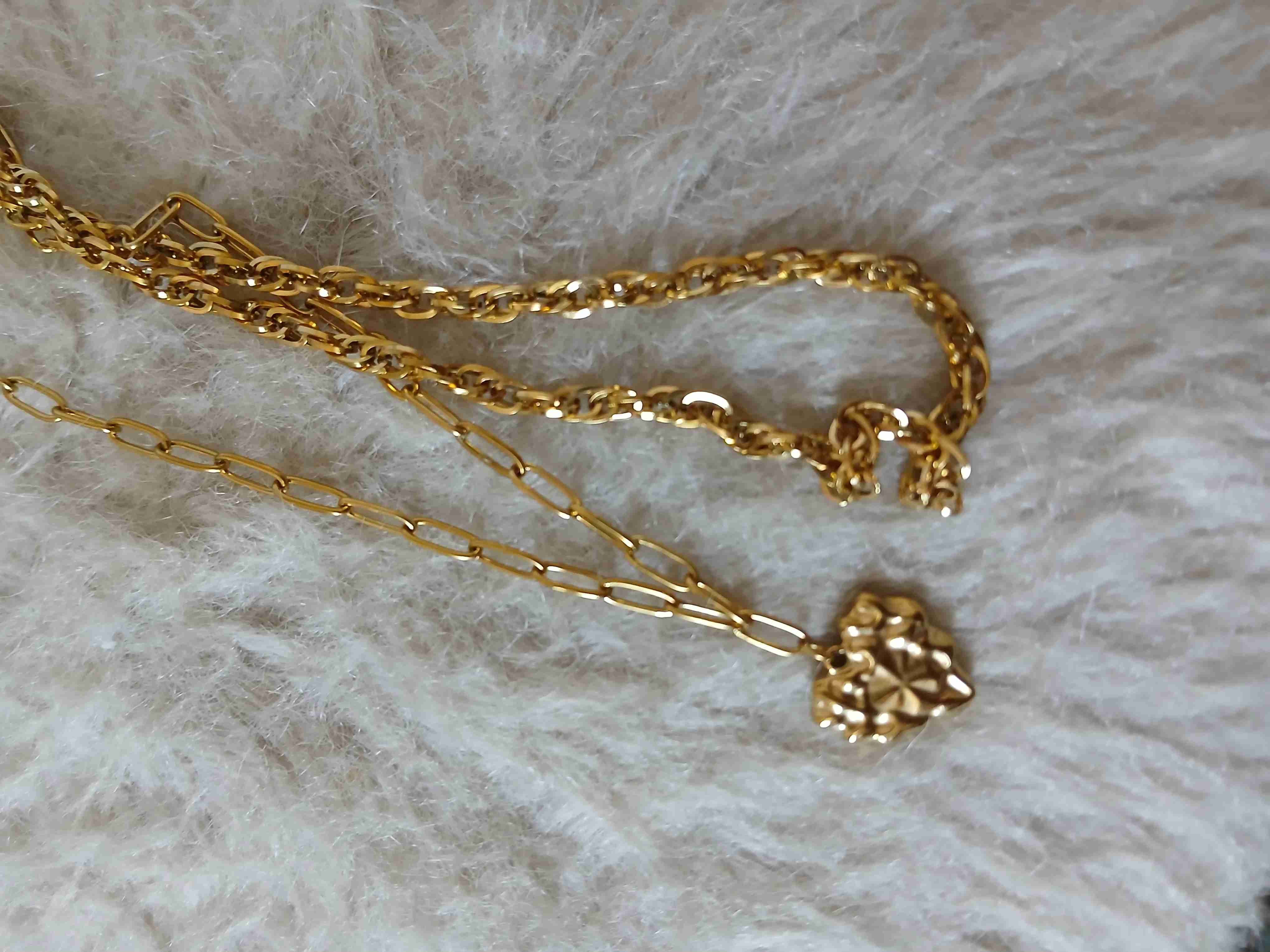 Collar doble dorado con colgante - miniatura 3