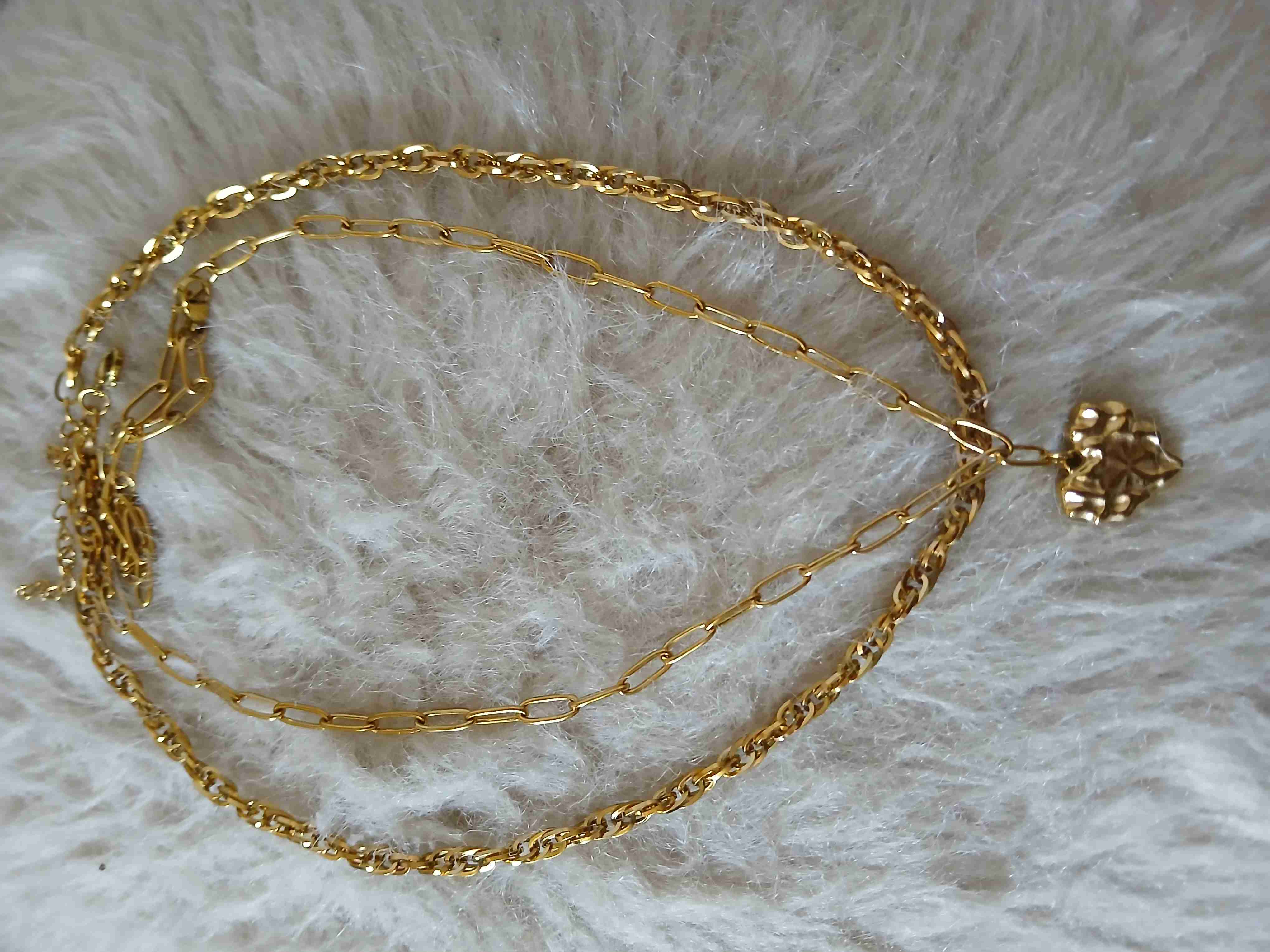 Collar doble dorado con colgante - miniatura 4