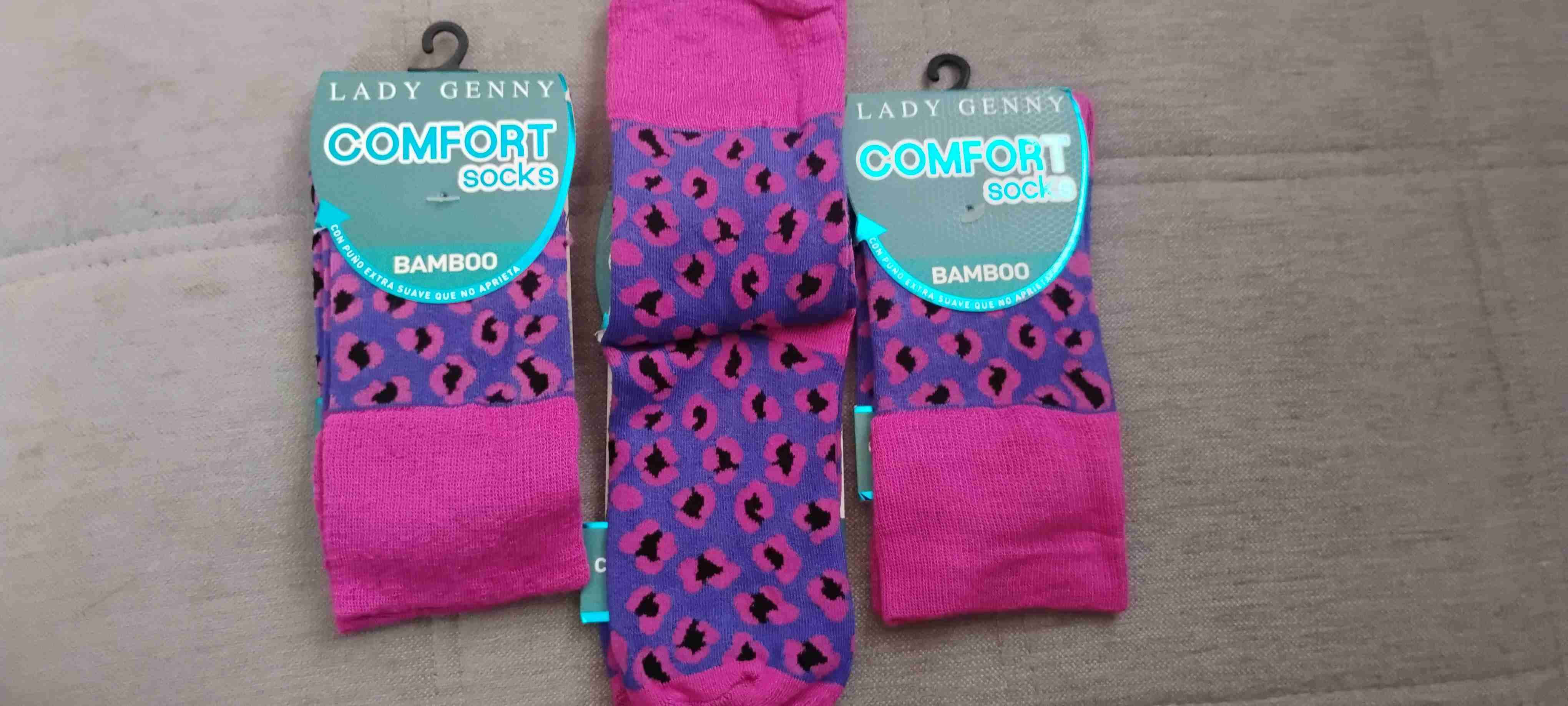 Calcetines bambú estampado rosa