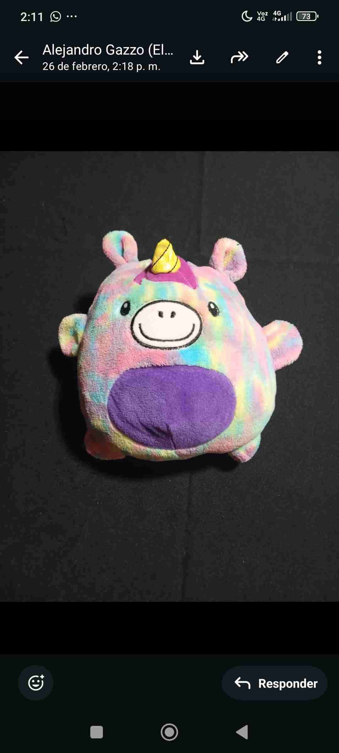 Poleron de polar  morado con capucha unicornio - miniatura 2