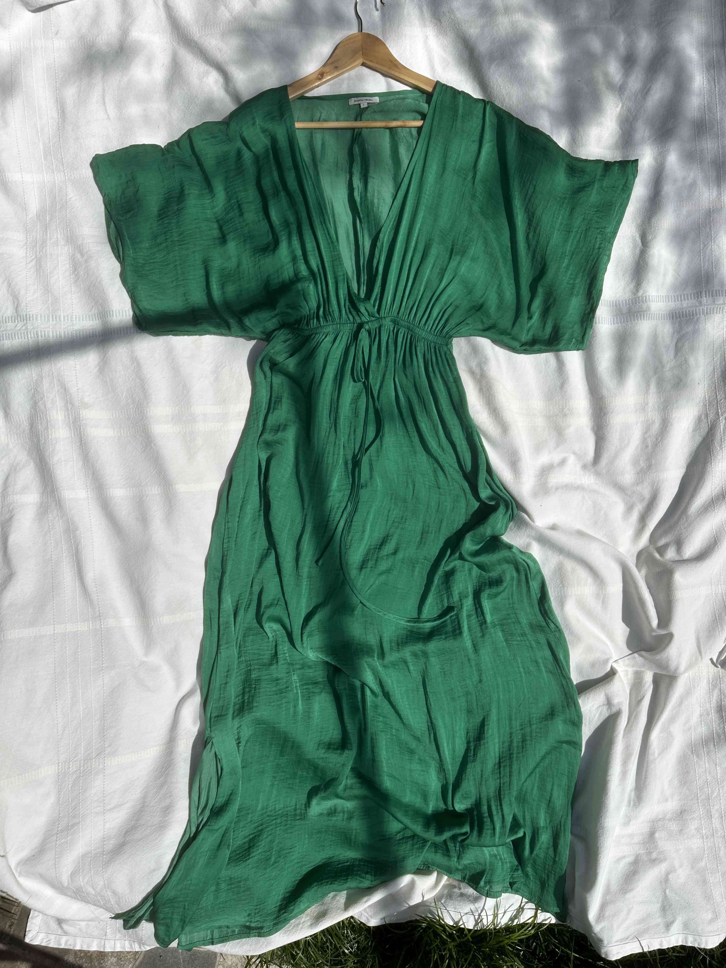 Vestido largo verde elegante - miniatura 4