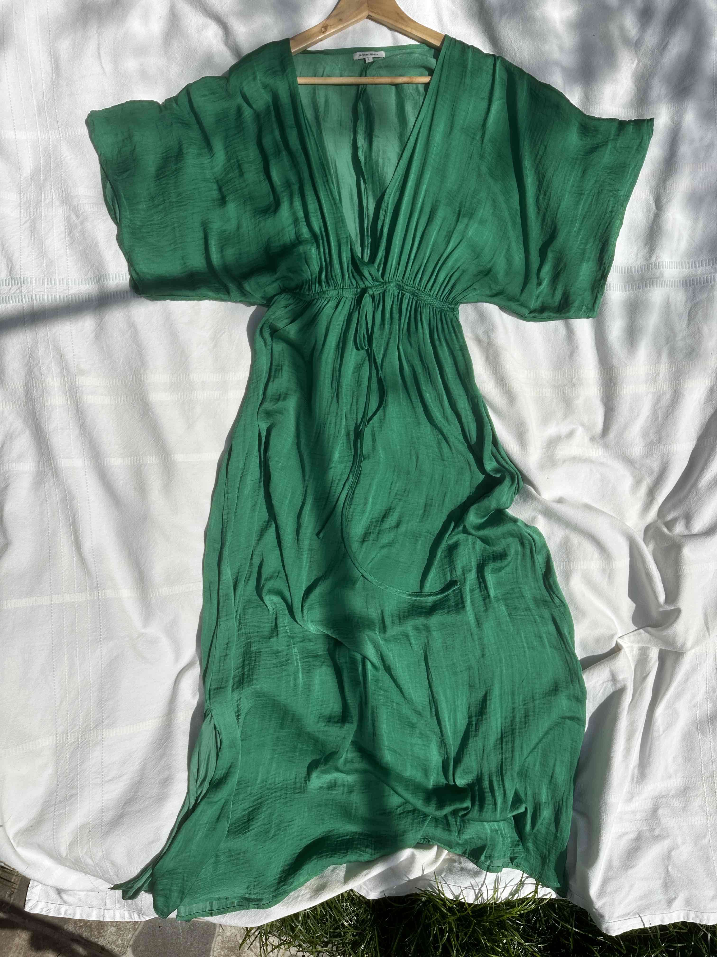 Vestido largo verde elegante - miniatura 5