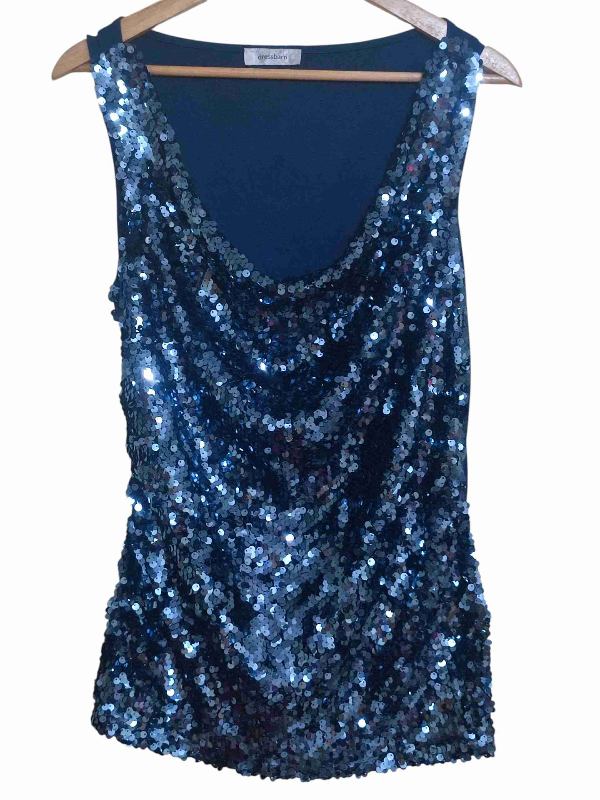 Polera de lentejuelas azul