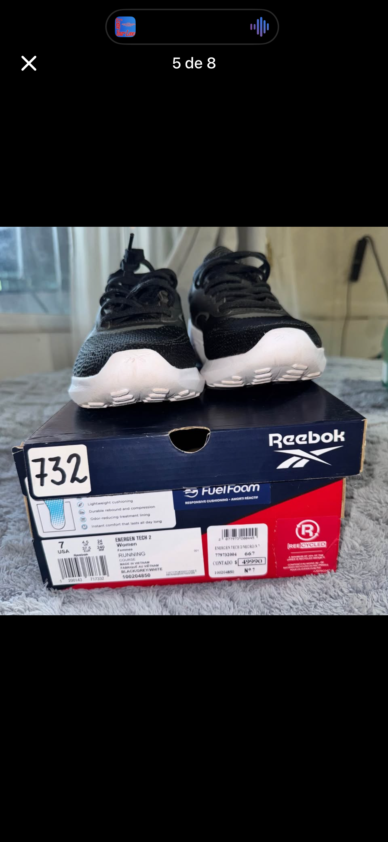 Zapatillas deportivas negras Reebok mujer - miniatura 3