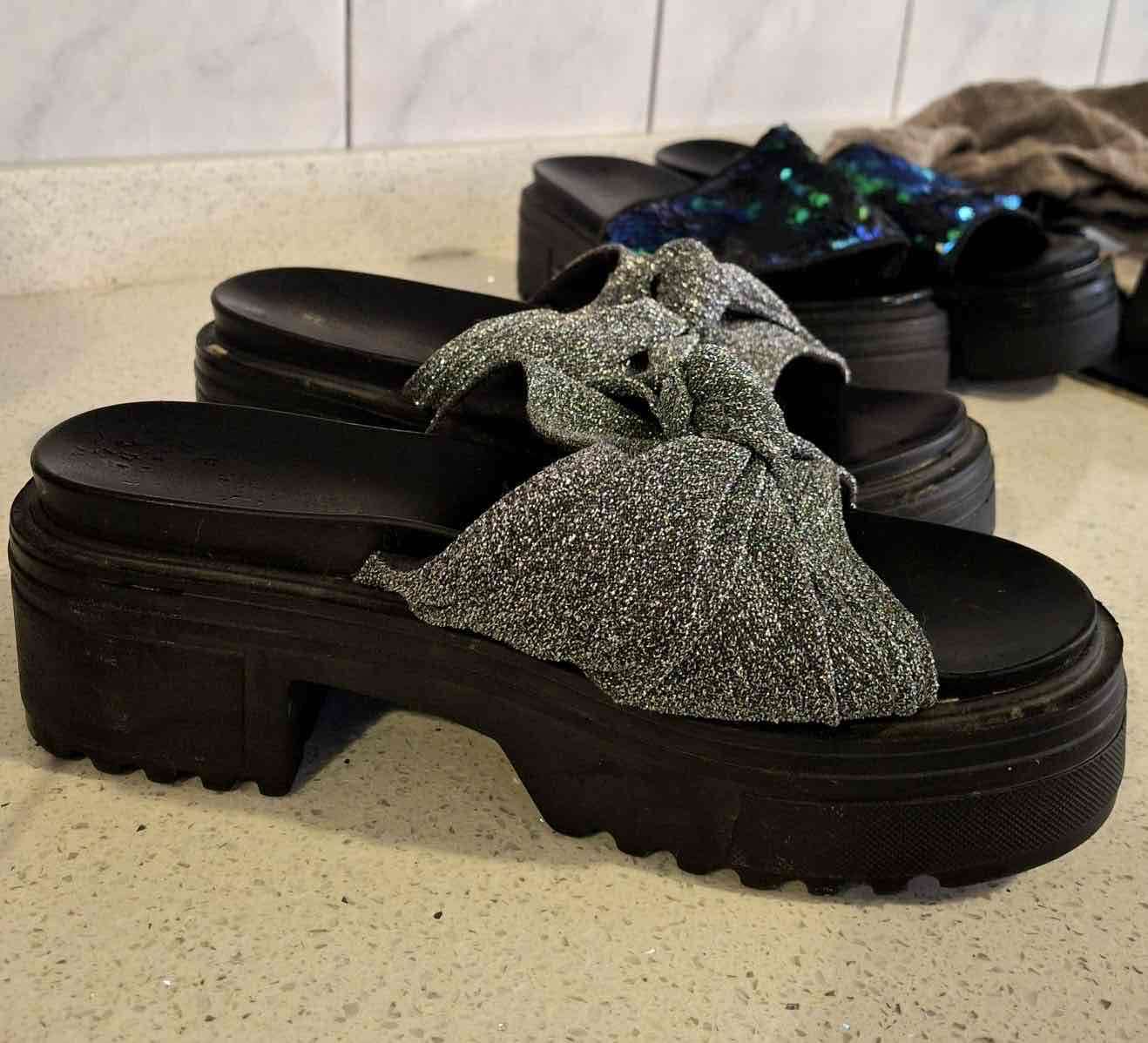 Sandalias con plataforma brillante americanino - miniatura 2