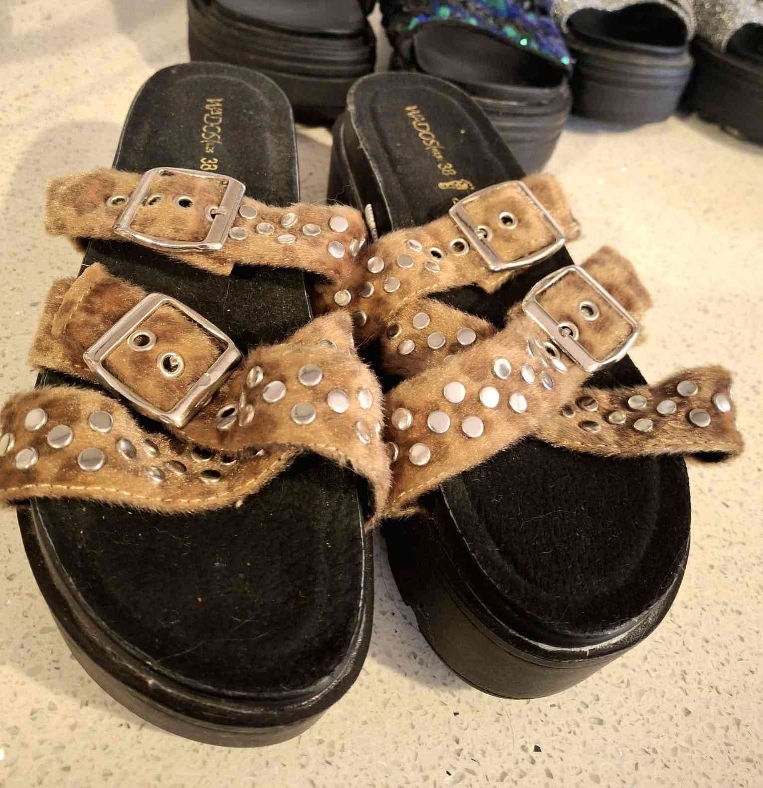 Sandalias plataforma marrones con hebillas, Wados - miniatura 2