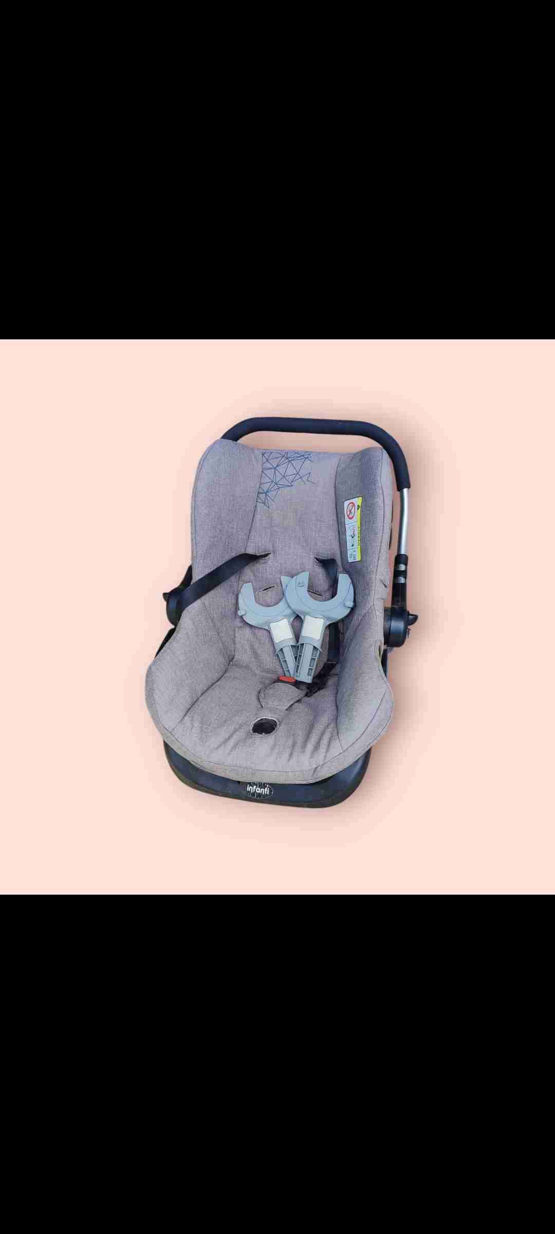 Coche de bebé gris ajustable - miniatura 2