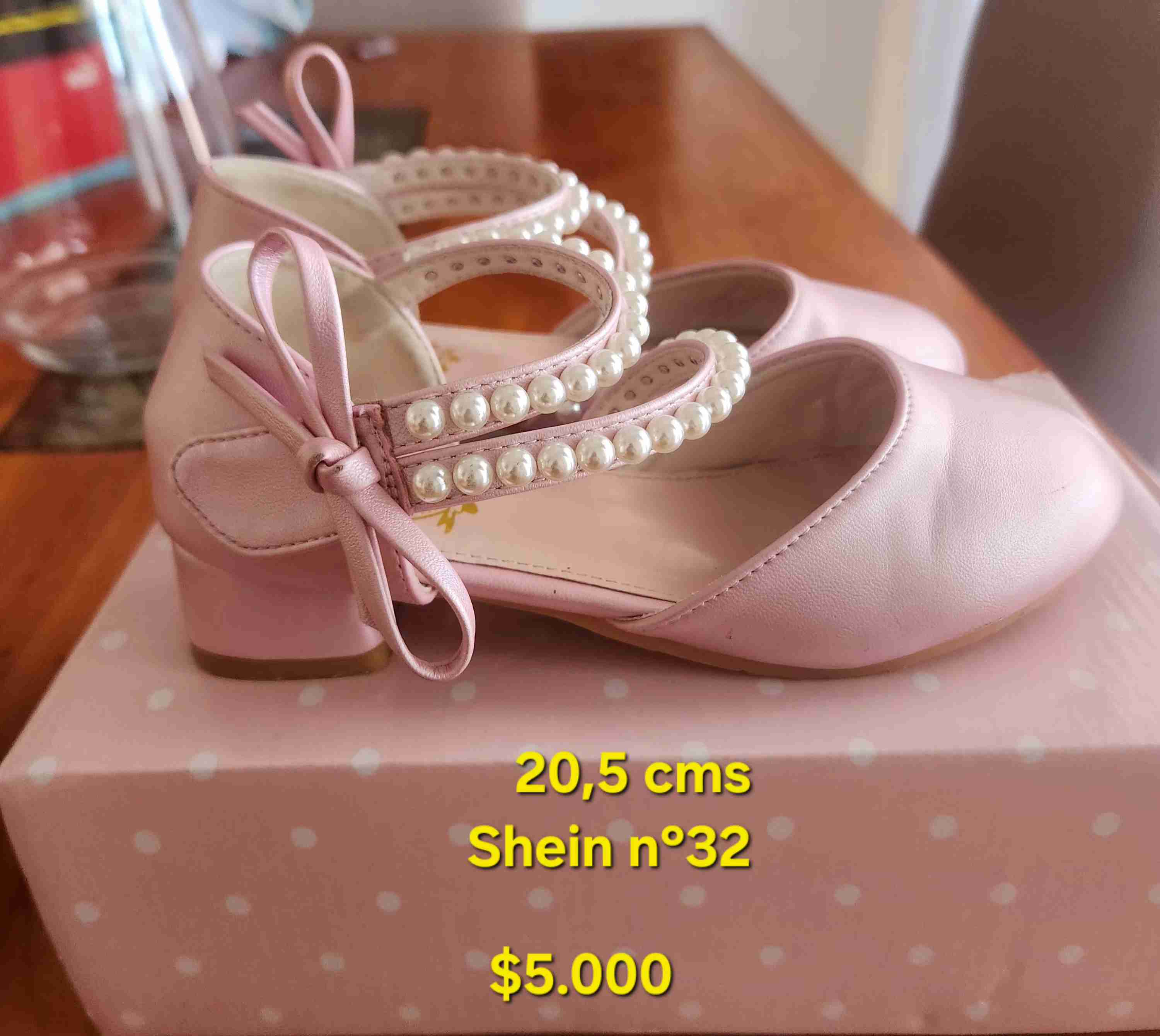 Zapatos niña tacón rosados Shein 32