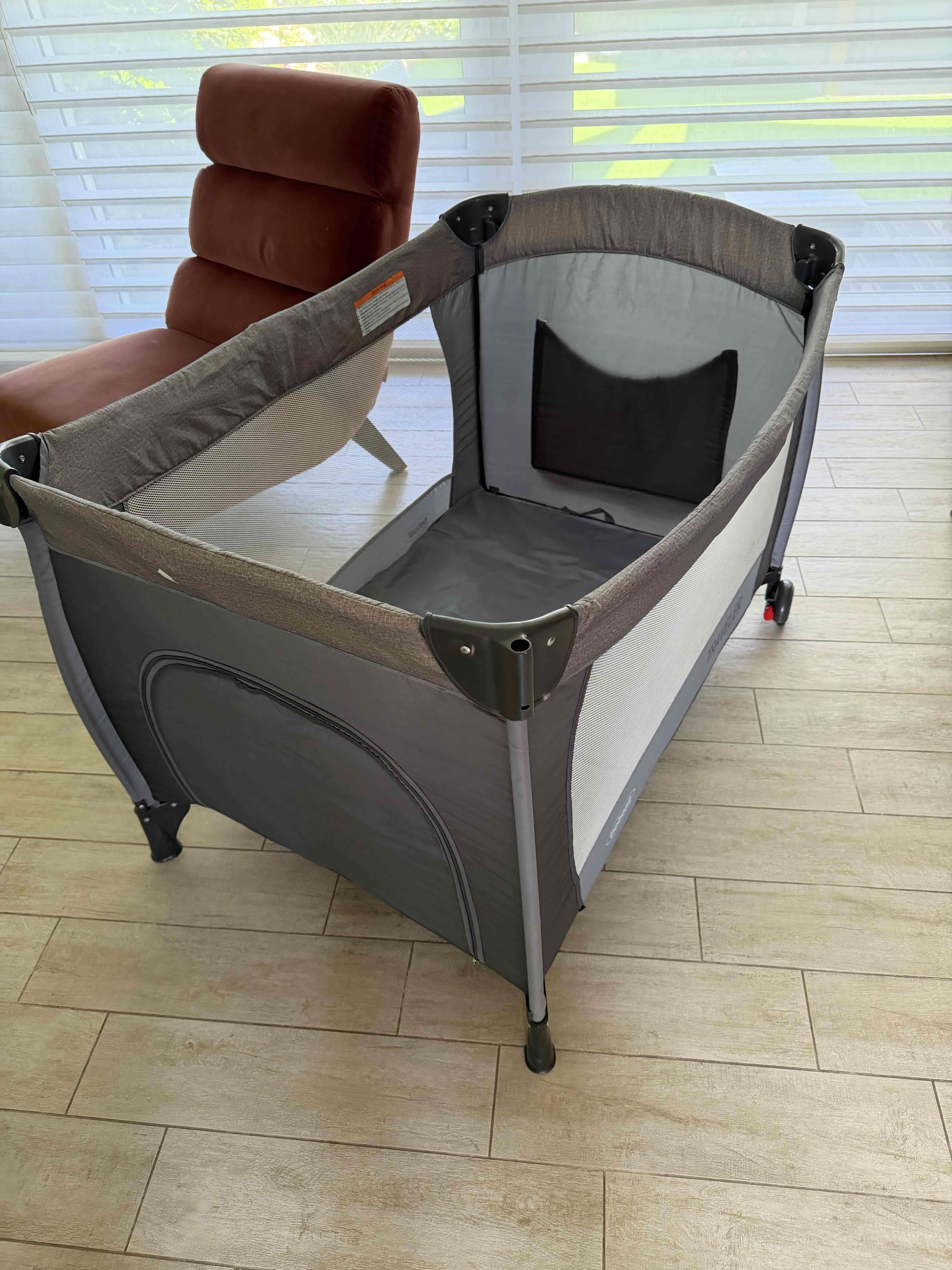 Cuna corral de viaje gris - miniatura 2