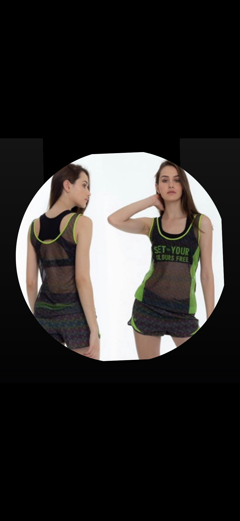 Conjunto deportivo negro y verde