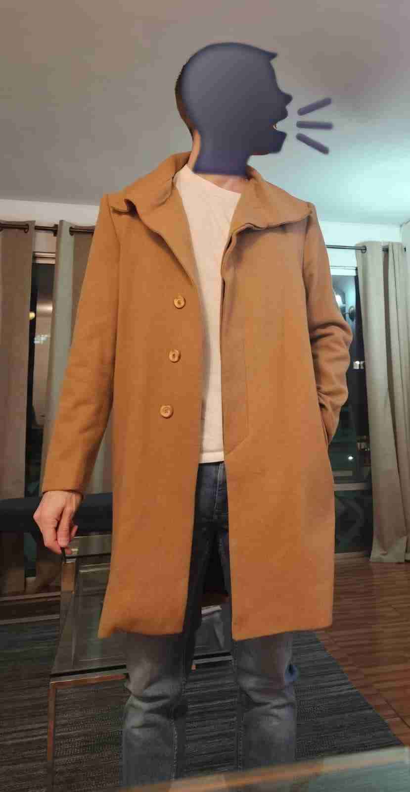 Abrigo negro elegante - miniatura 4