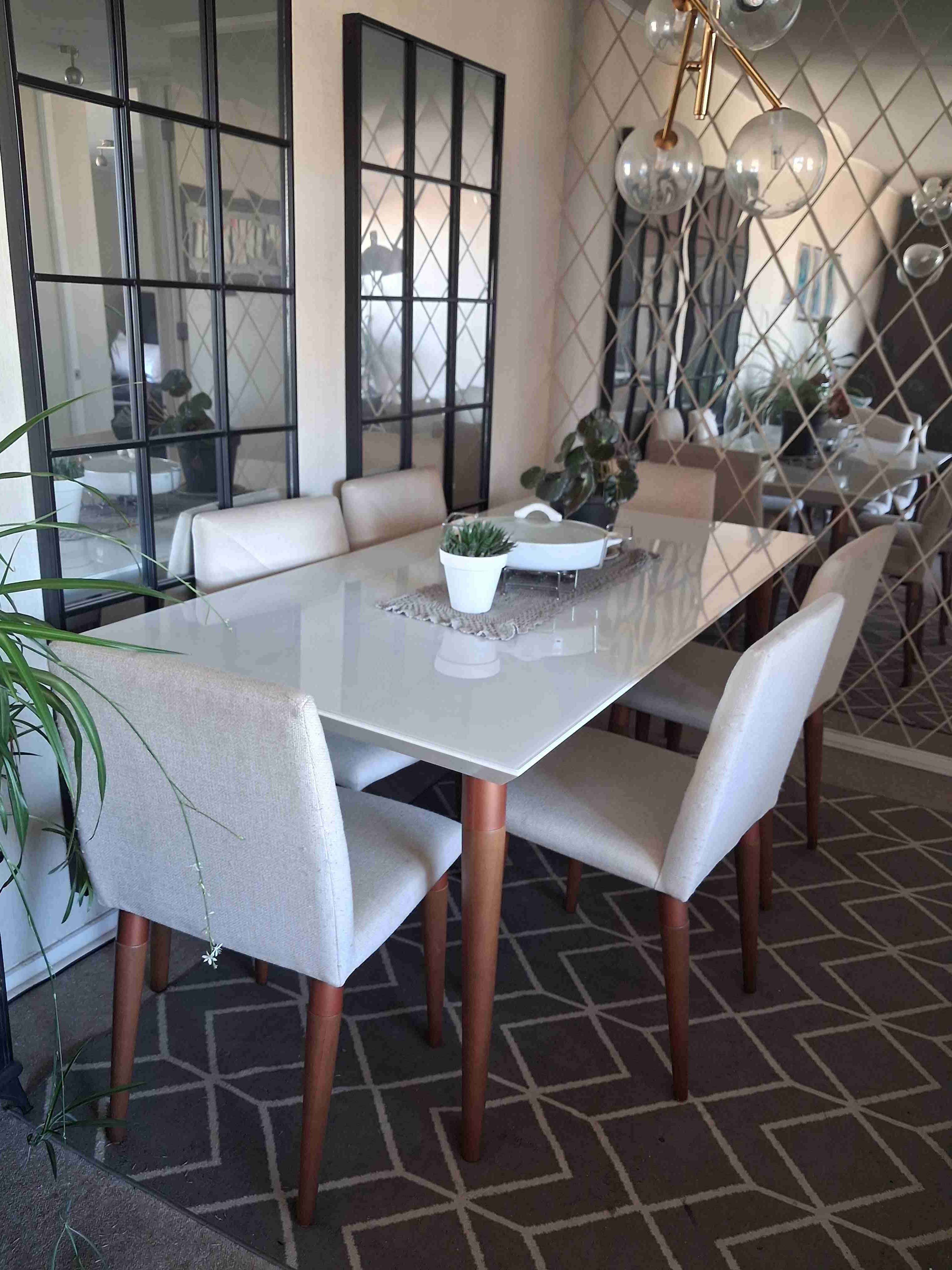 Juego de comedor moderno blanco