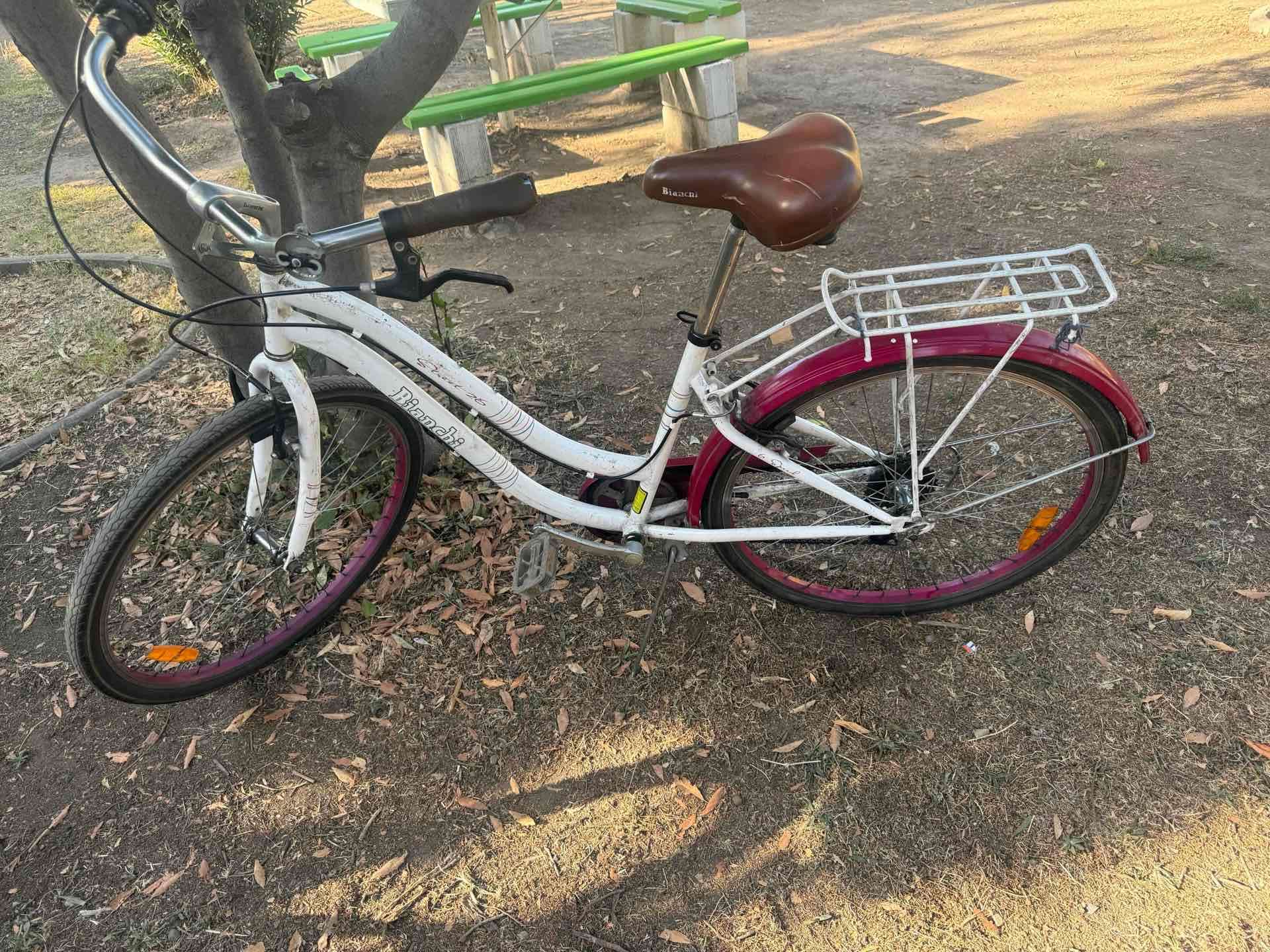Bicicleta urbana blanca Bianchi aro 26
