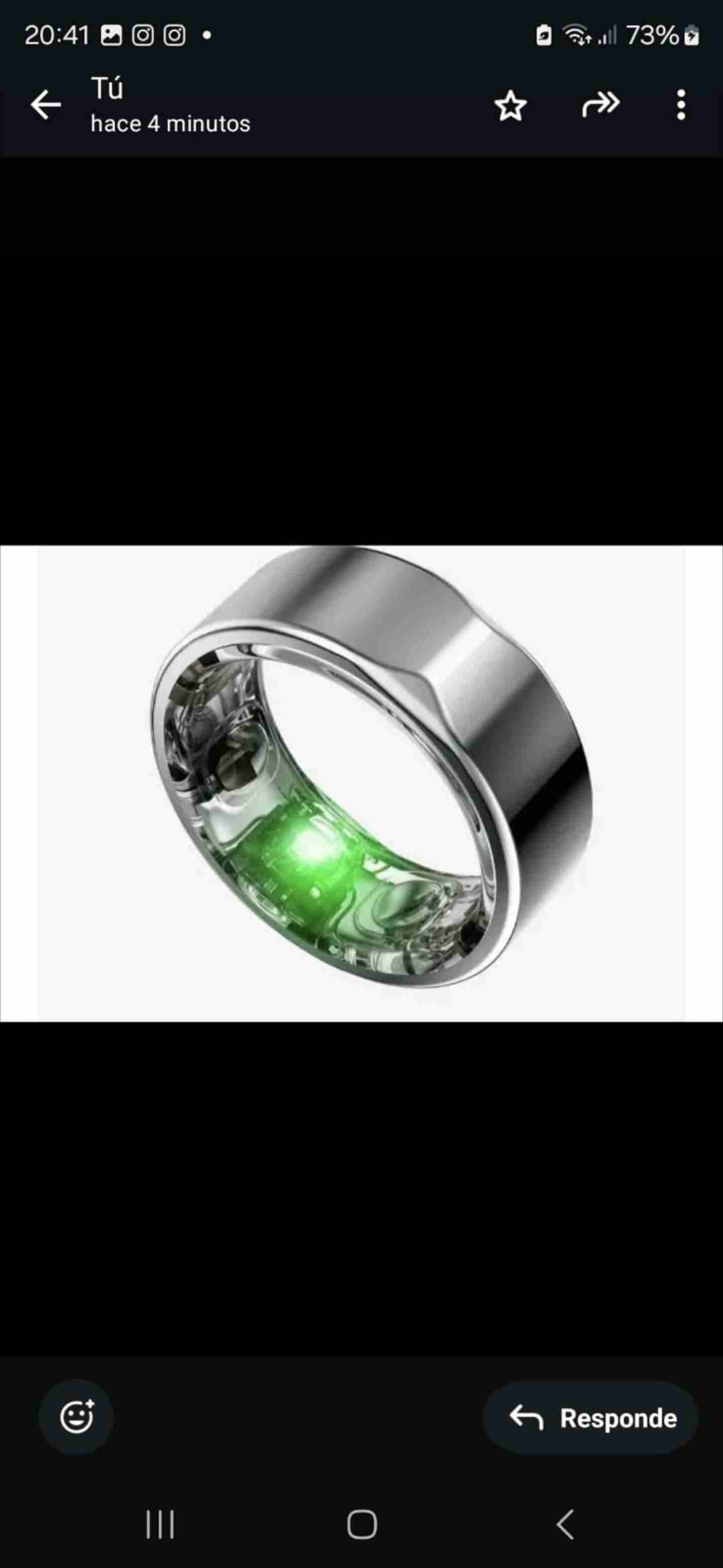 Anillo inteligente LED verde