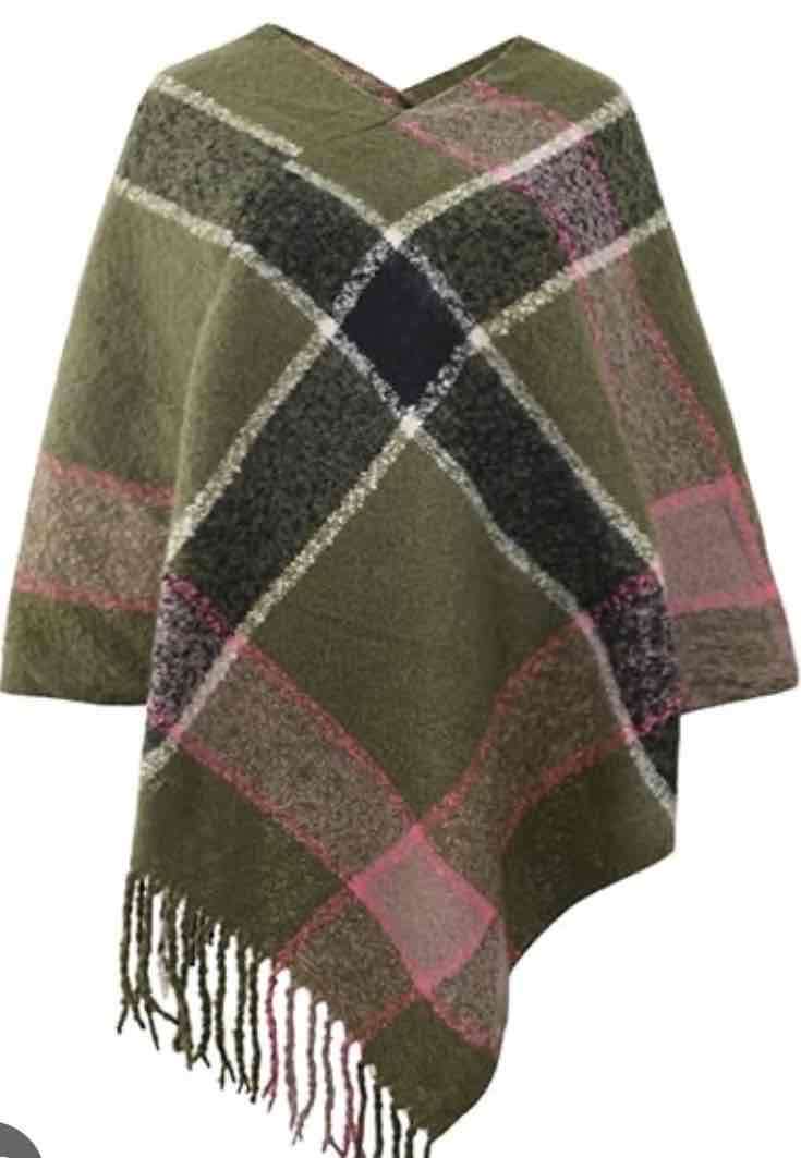 Poncho a cuadros multicolor - miniatura 2