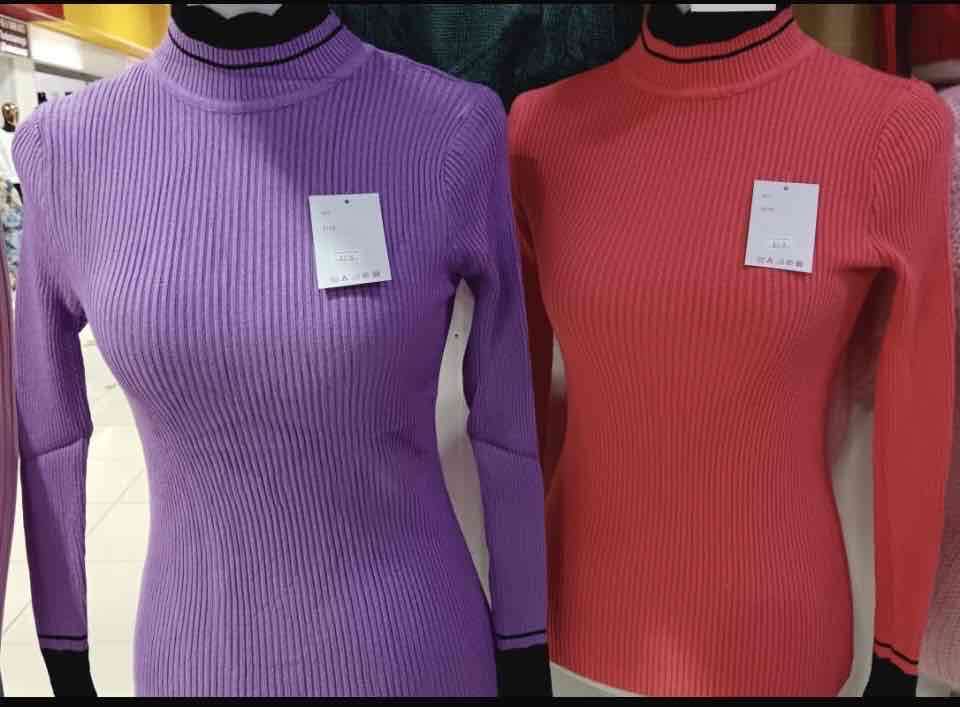 Sweaters morado y rojo para mujer