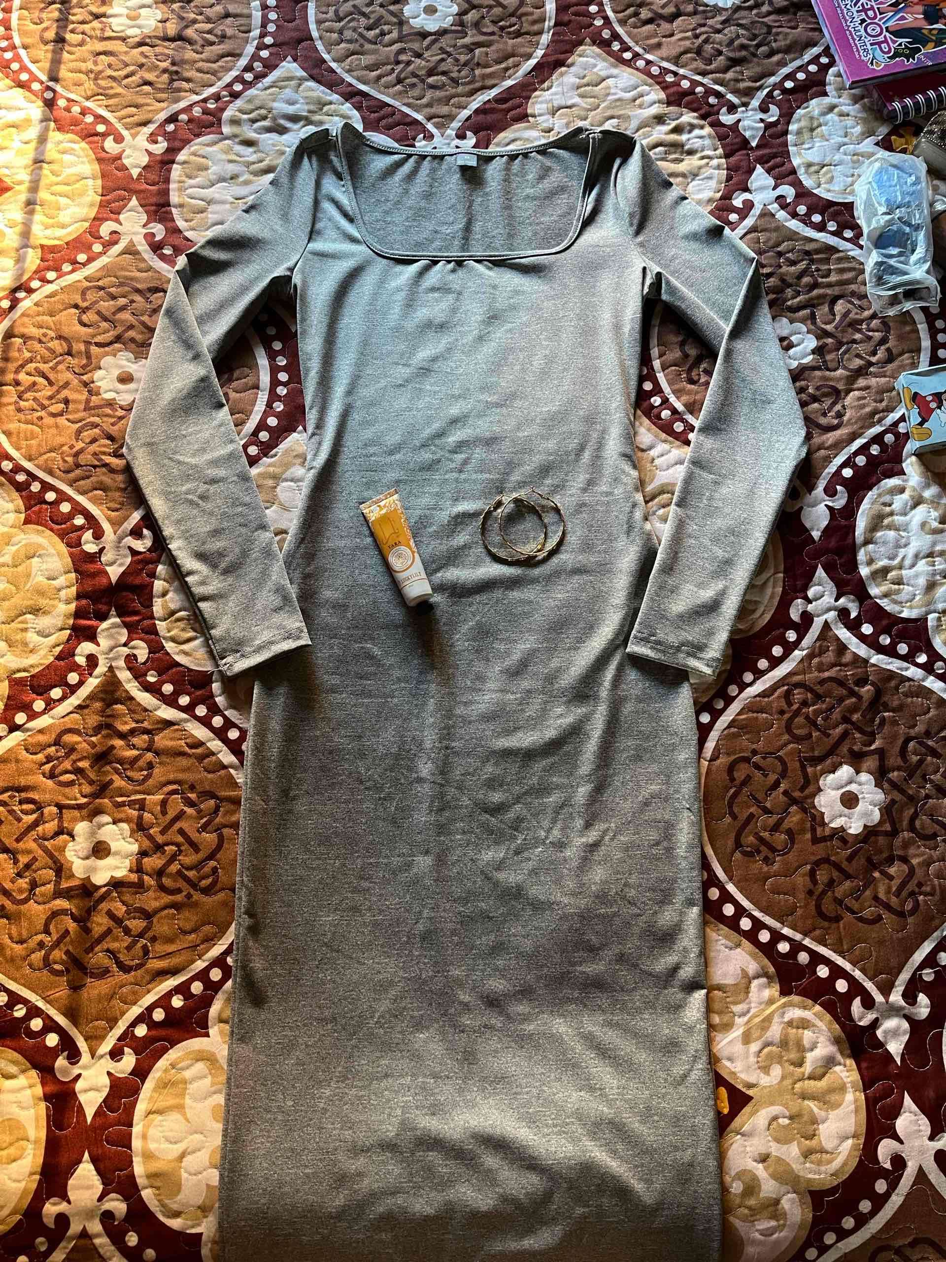 Vestido largo gris ajustado + 🎁 - miniatura 2