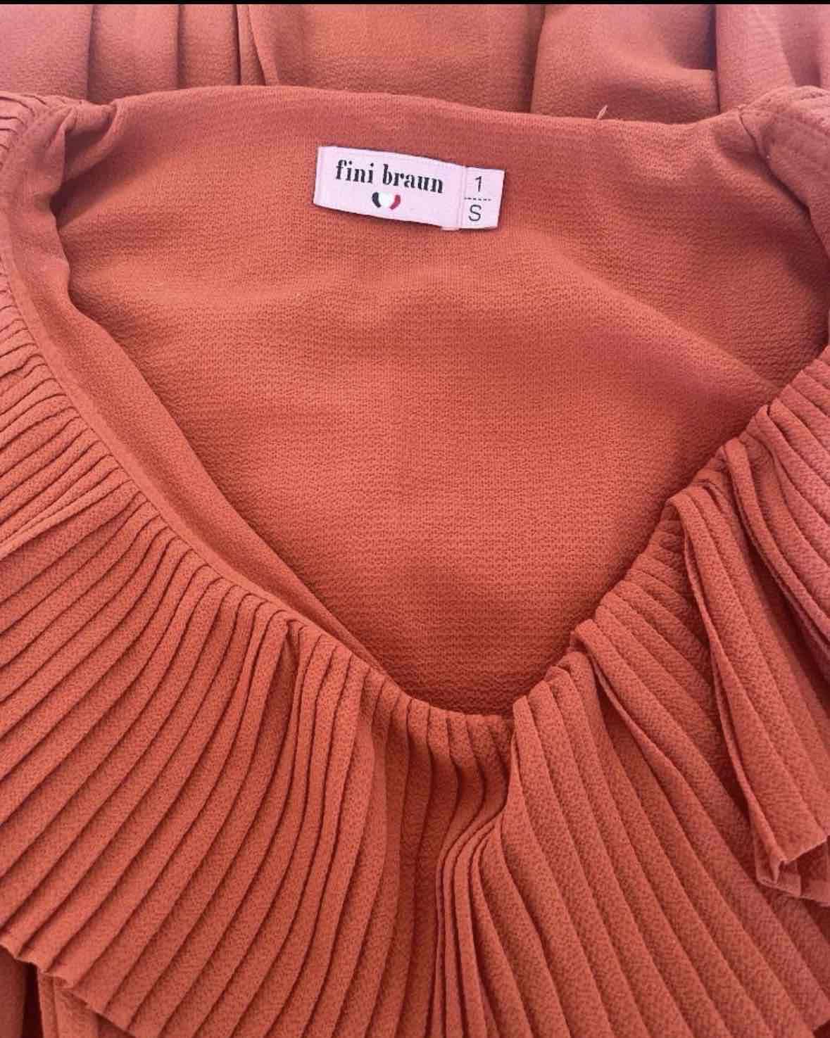Vestido plisado naranja - miniatura 4