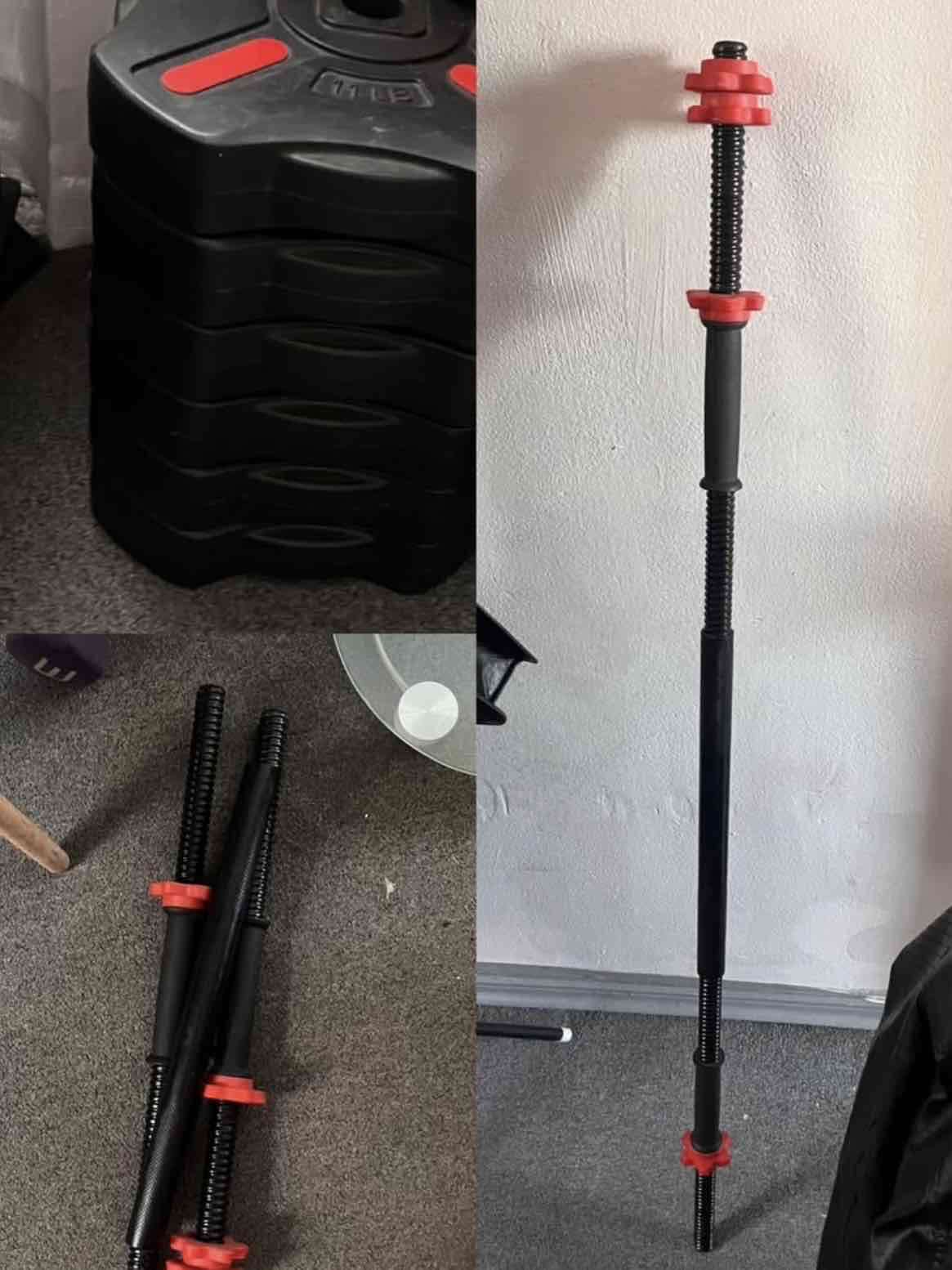 Set de pesas con barra ajustable