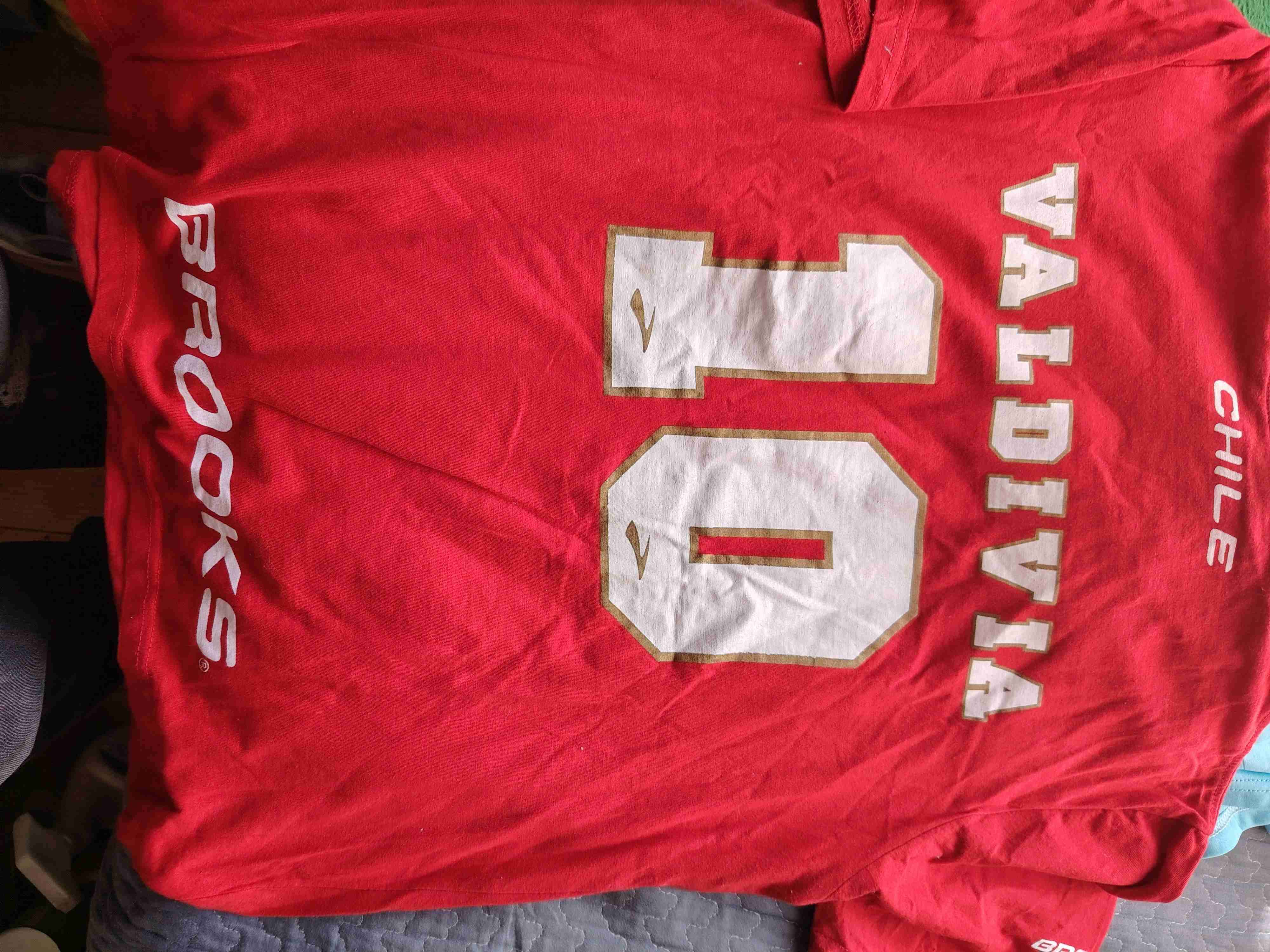 Camiseta roja selección Chile Mago Valdivia - miniatura 2