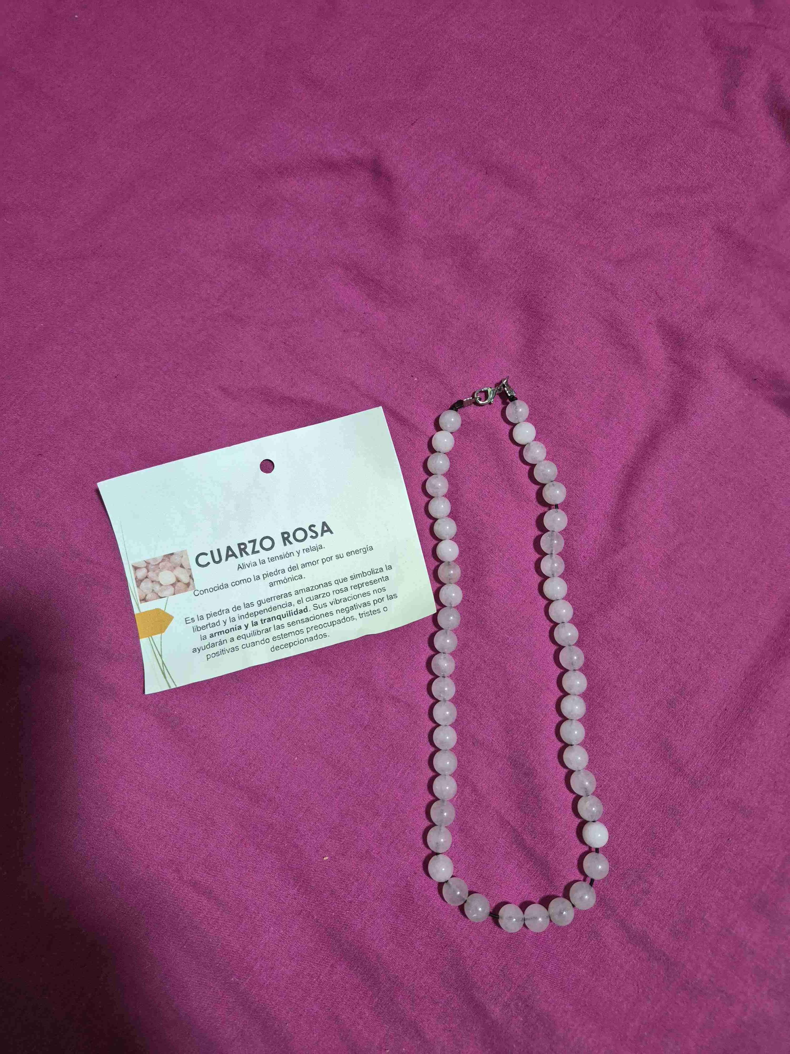 Collar de cuentas de cuarzo rosa - miniatura 2