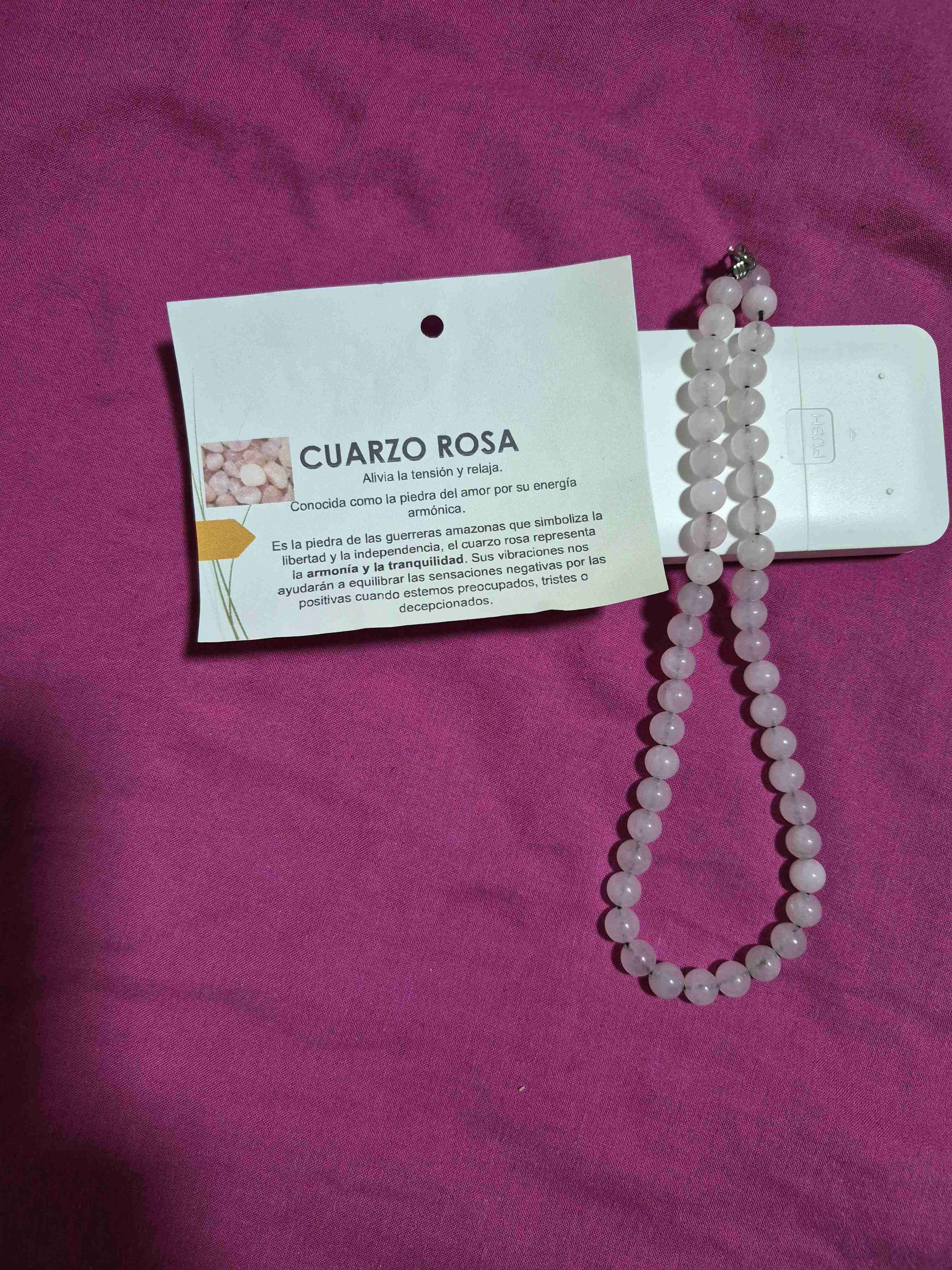 Collar de cuentas de cuarzo rosa - miniatura 3