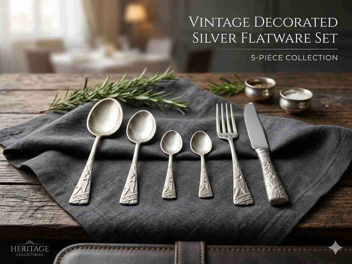 Juego de cubiertos de plata vintage