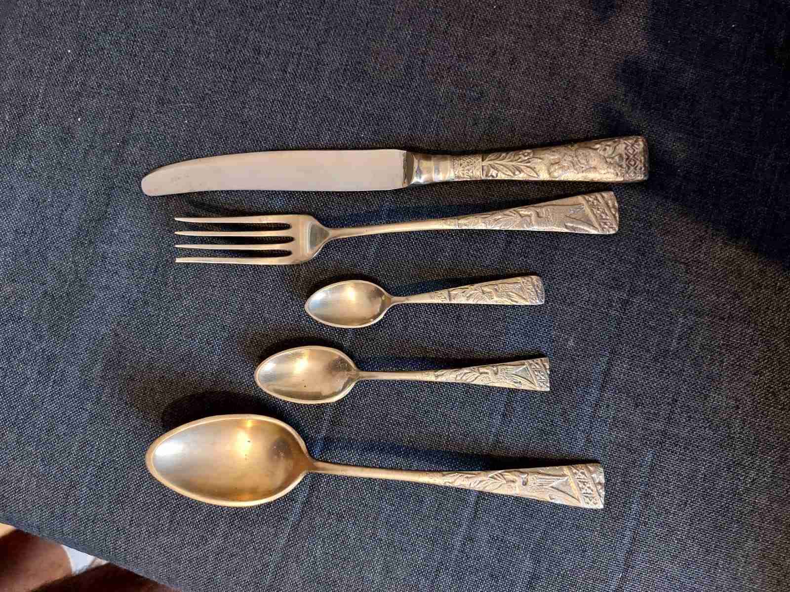 Juego de cubiertos de plata vintage - miniatura 2