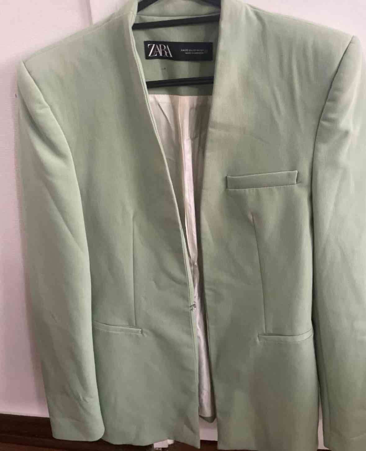 Blazer verde Zara para mujer - miniatura 2