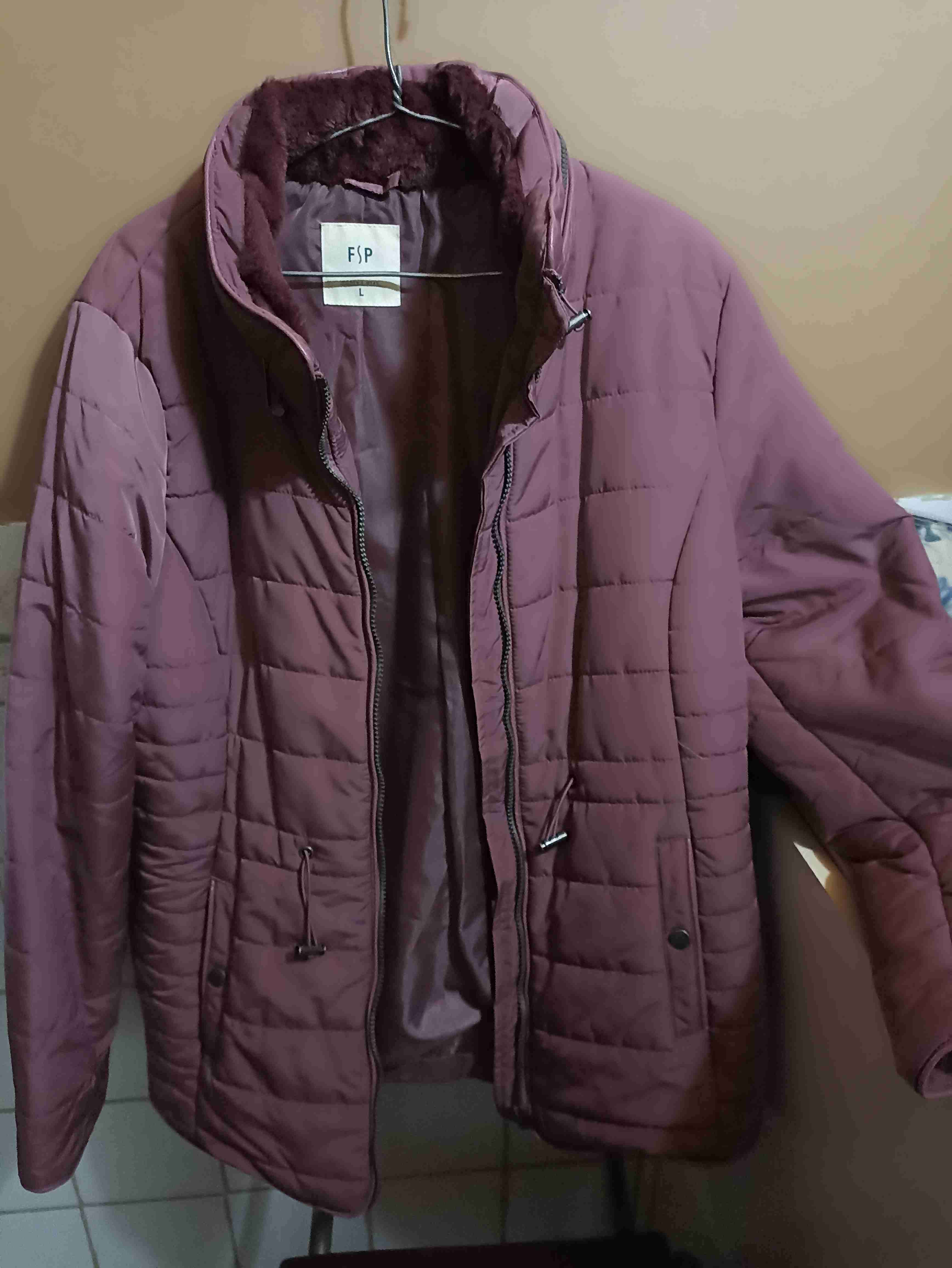 Chaqueta acolchada burdeo con capucha - miniatura 2