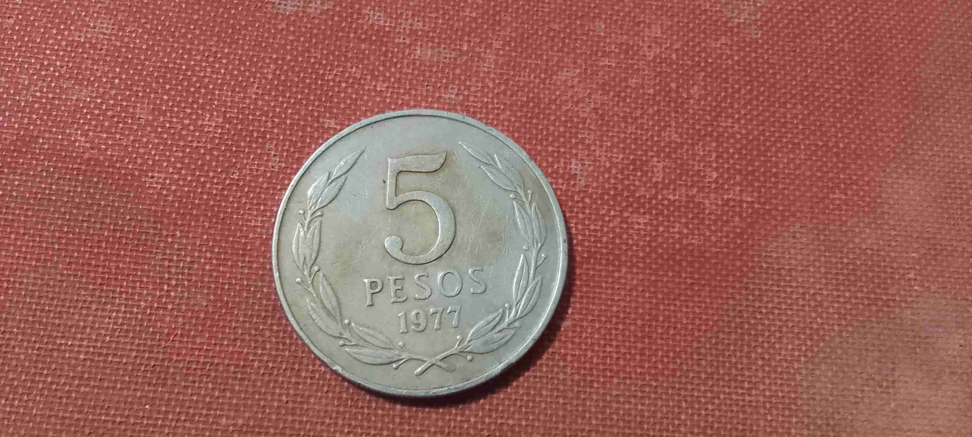Moneda Chile 5 pesos 1977 - miniatura 2