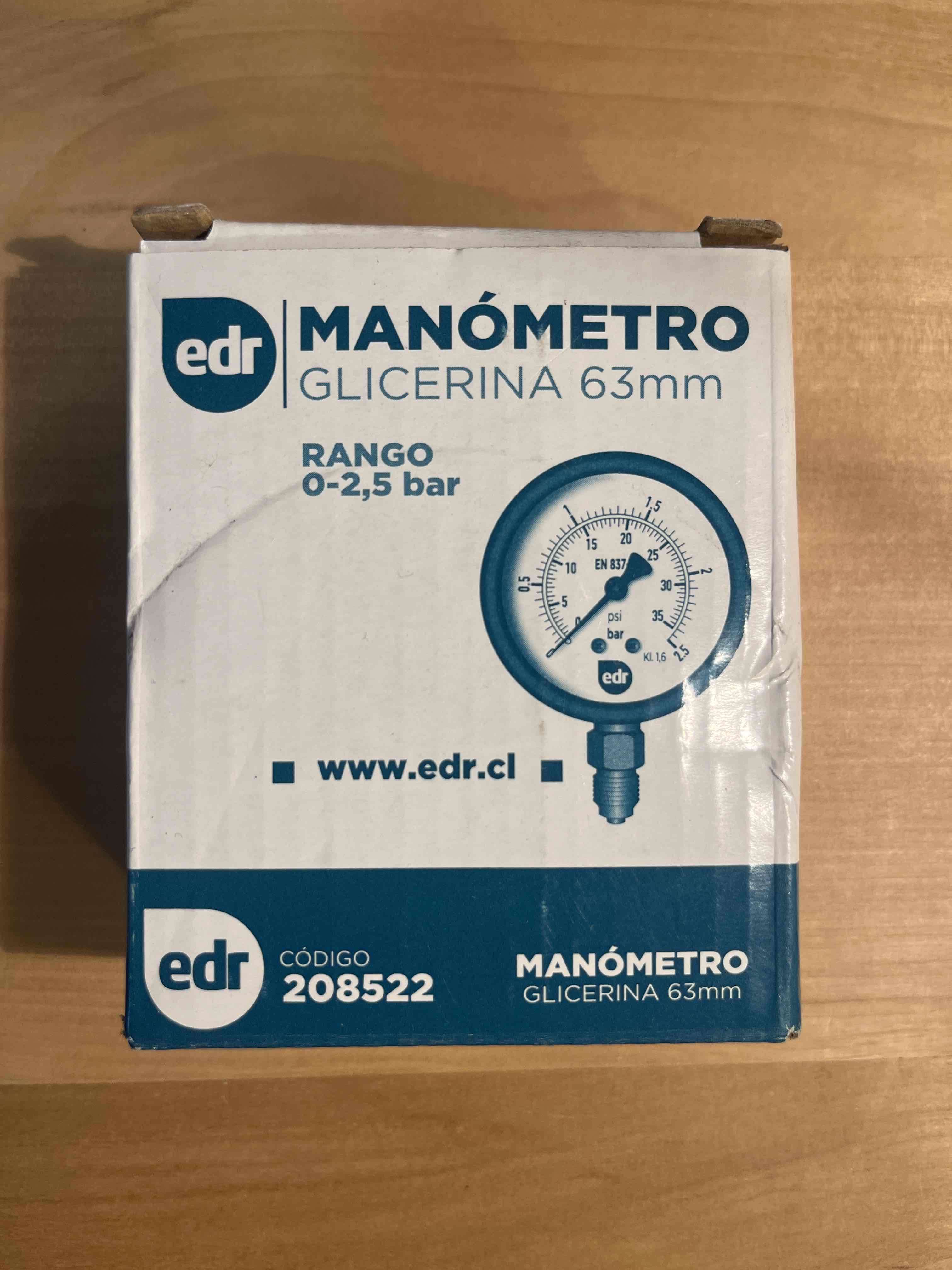 Manómetro de glicerina 63mm