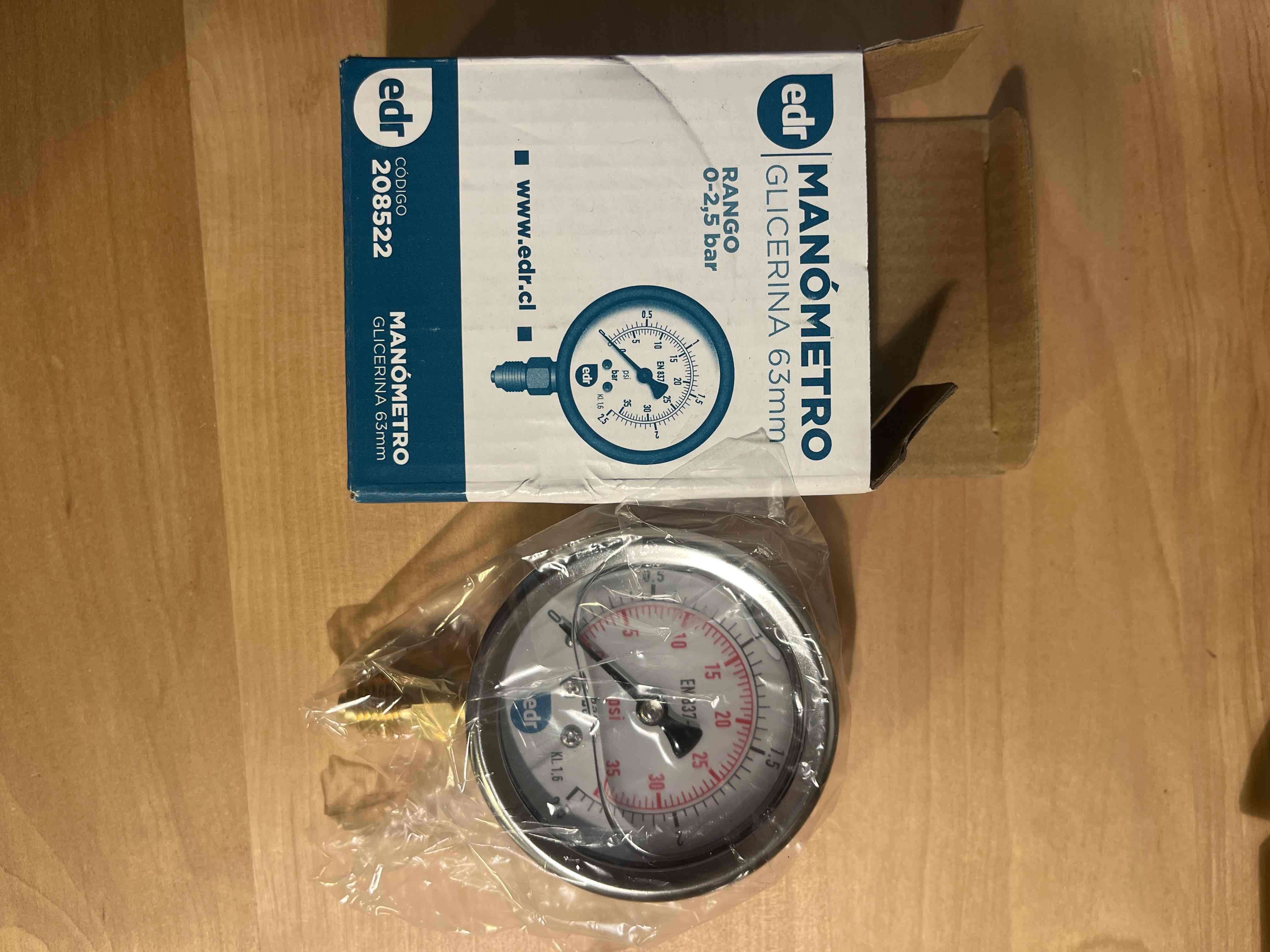 Manómetro de glicerina 63mm - miniatura 2