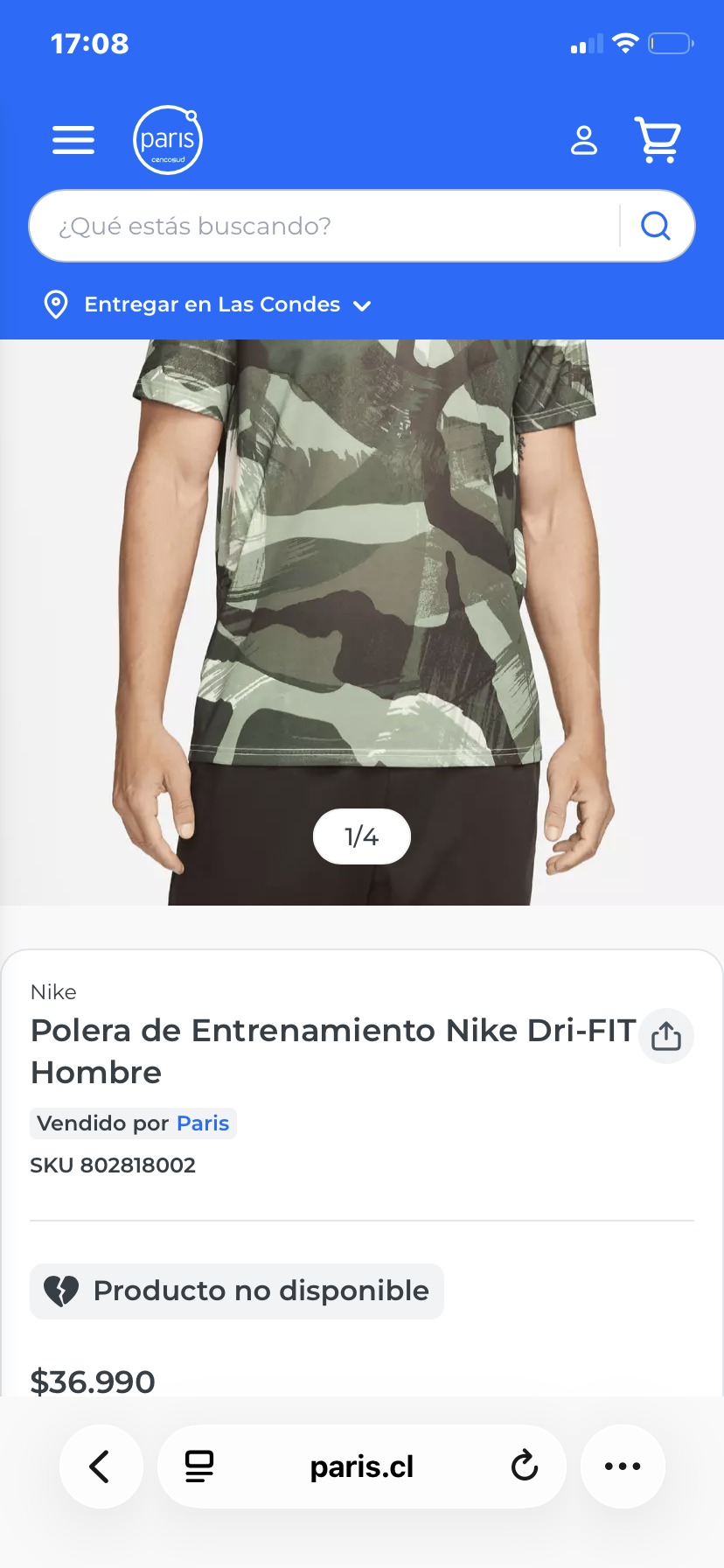Polera deportiva camuflaje Nike - miniatura 5