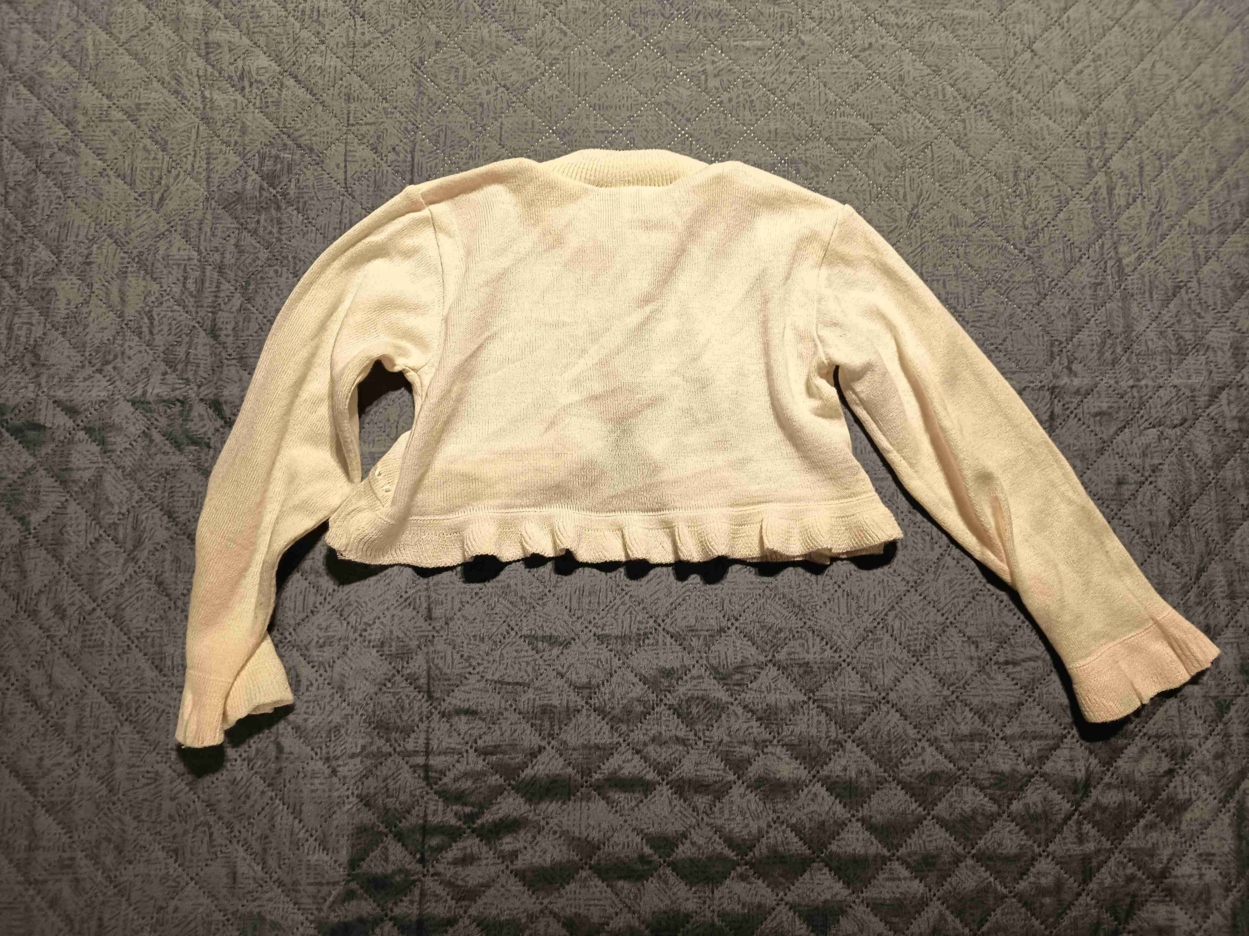 Cardigan beige con volantes - miniatura 2