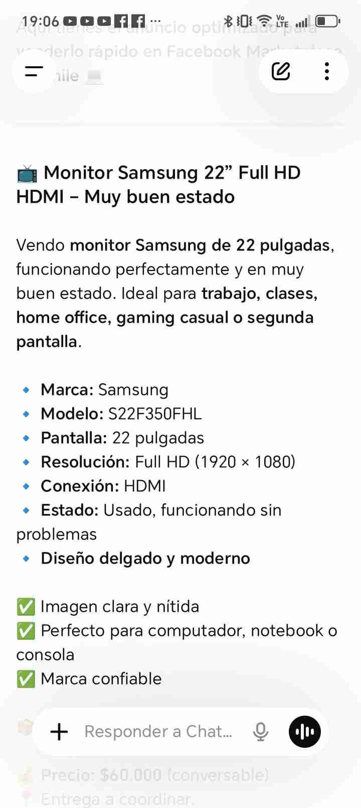 Monitor Samsung S22F350FH - miniatura 4