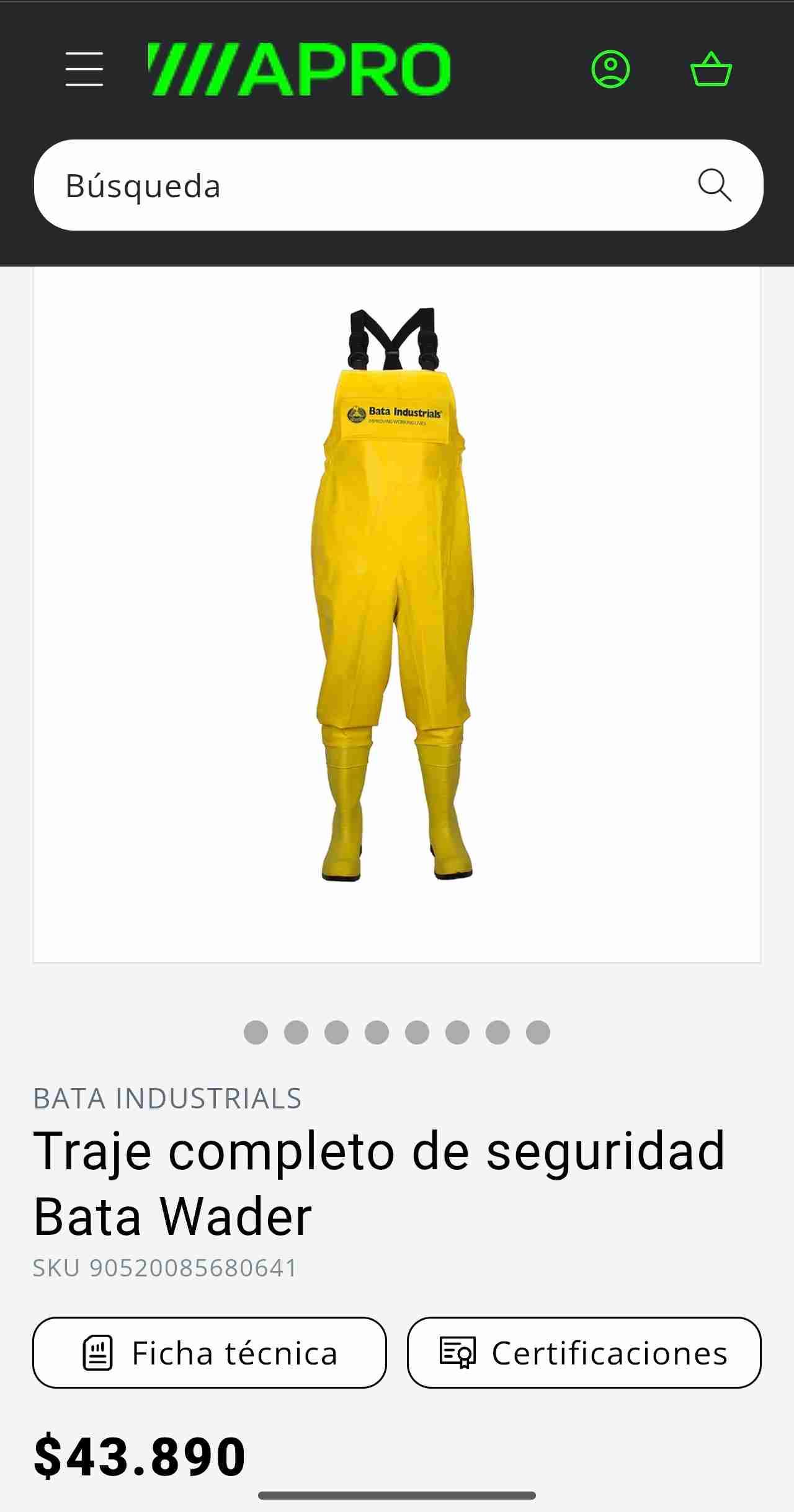 Traje de seguridad amarillo