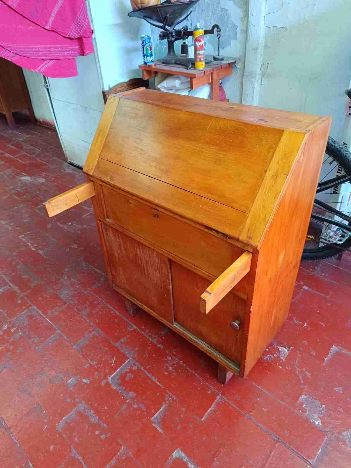 Escritorio de madera con cajones/ Secreter - miniatura 5