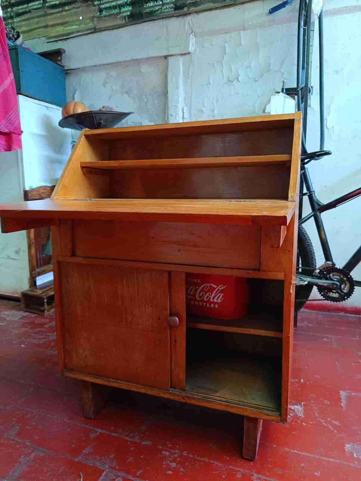 Escritorio de madera con cajones/ Secreter - miniatura 6