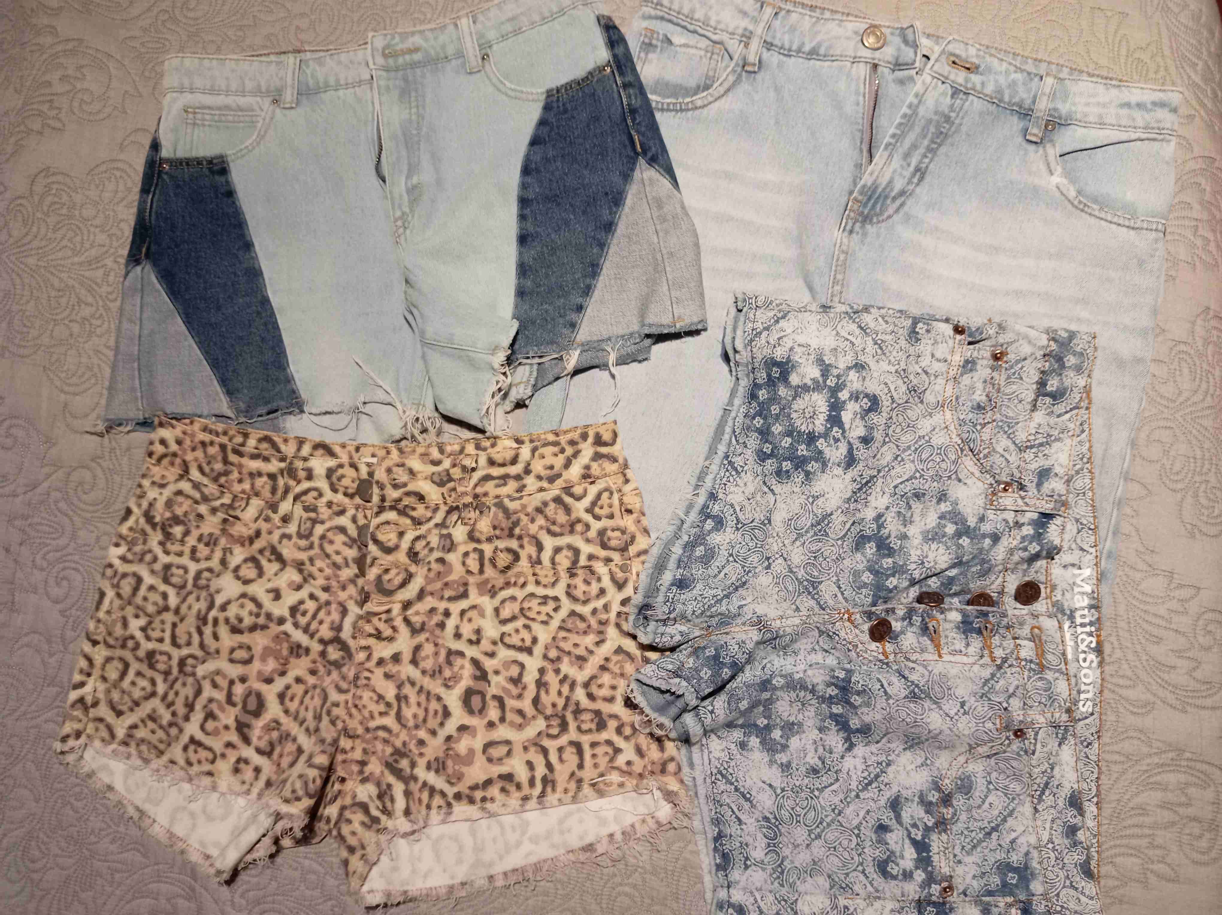 Pack de shorts de mezclilla estampados