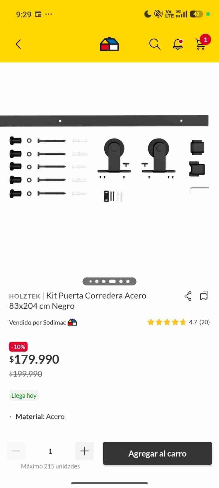 Puerta corrediza acero negra - 2