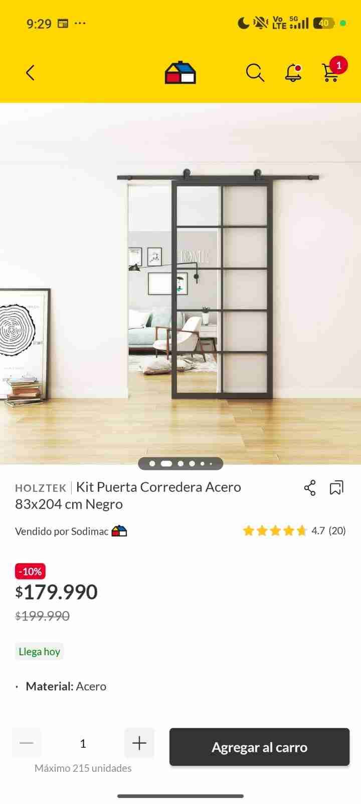 Puerta corrediza acero negra - 3